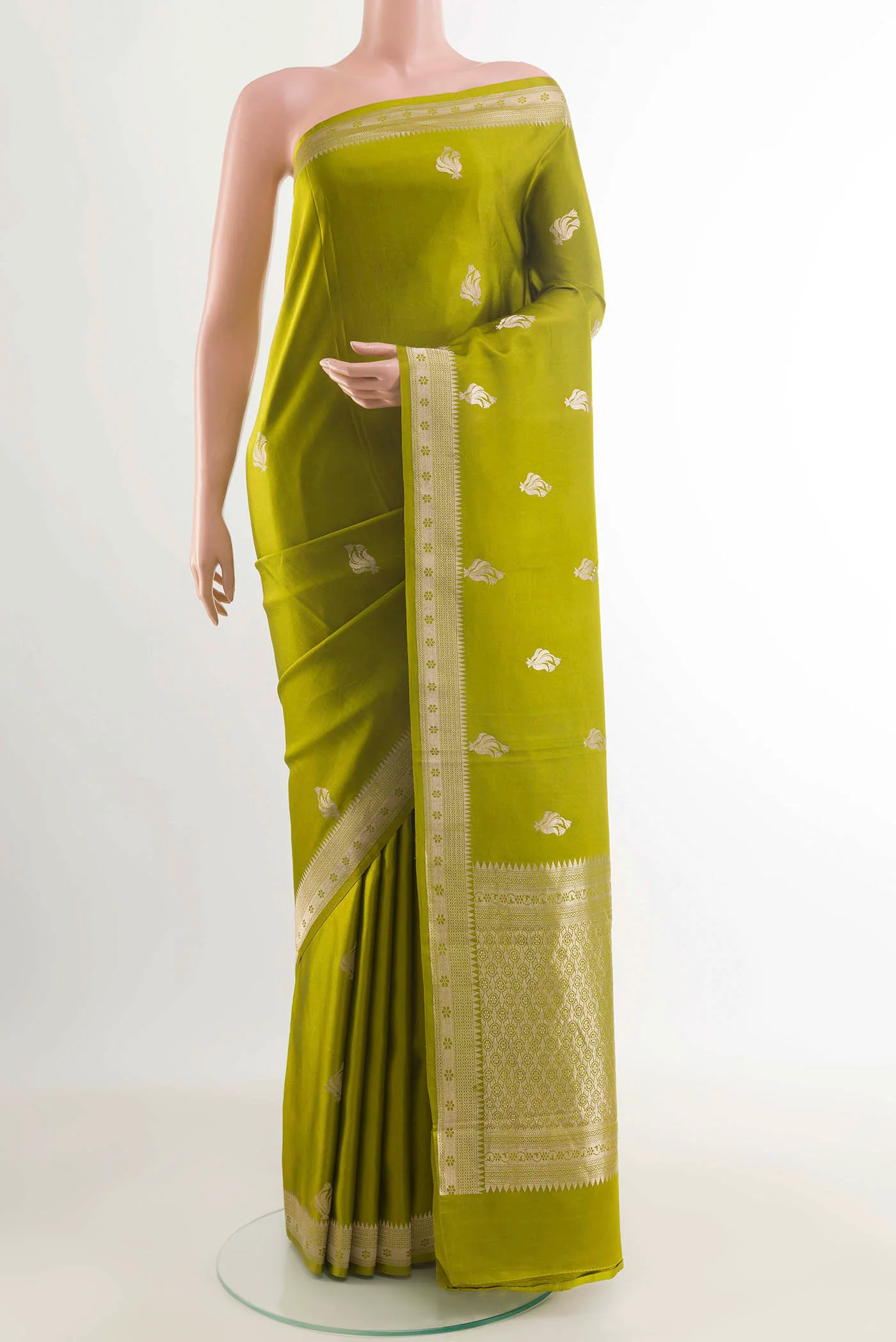 Mehandi Green Banarasi Silk Saree