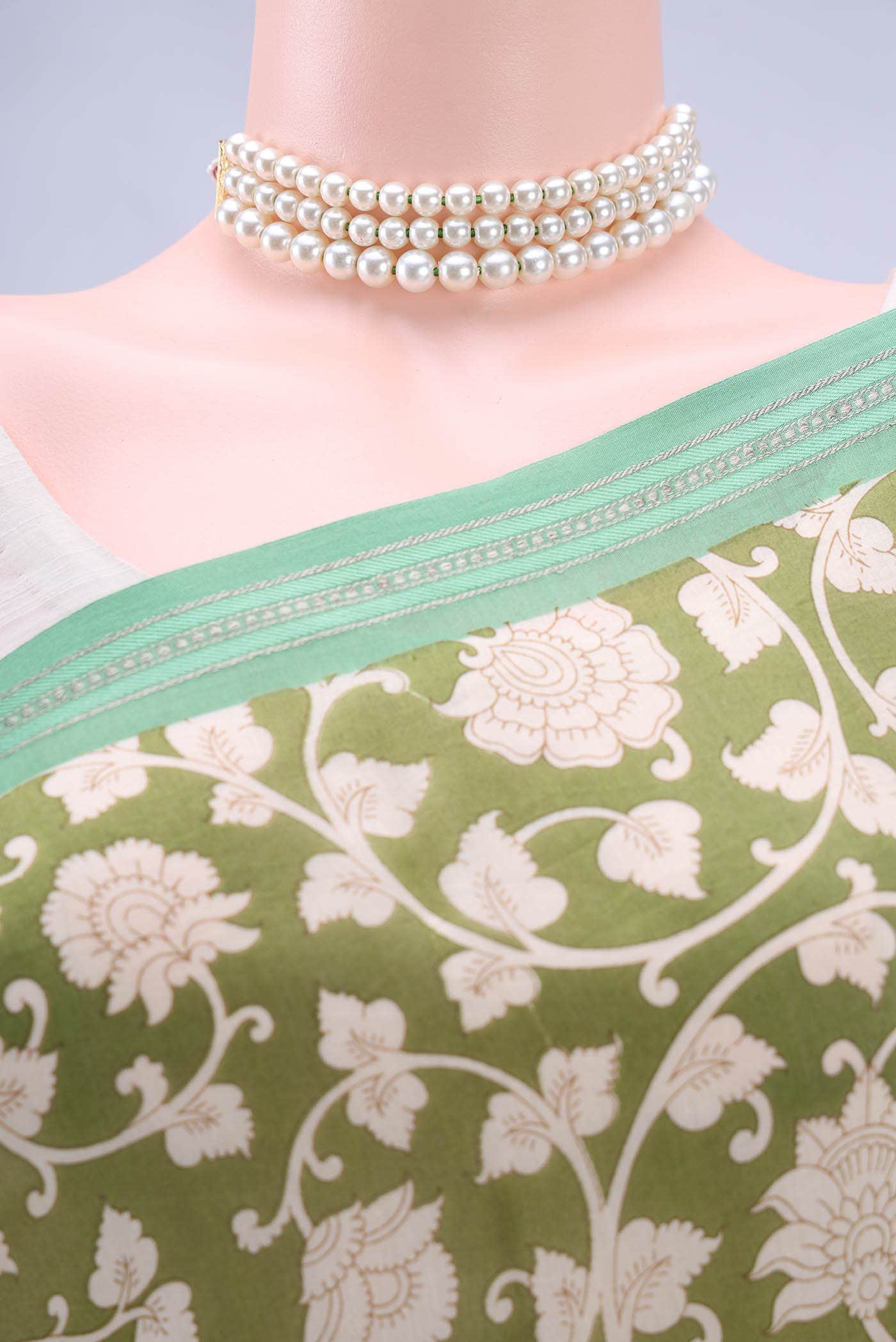 Mehandi Green Blended Chanderi Silk Saree - Image 3