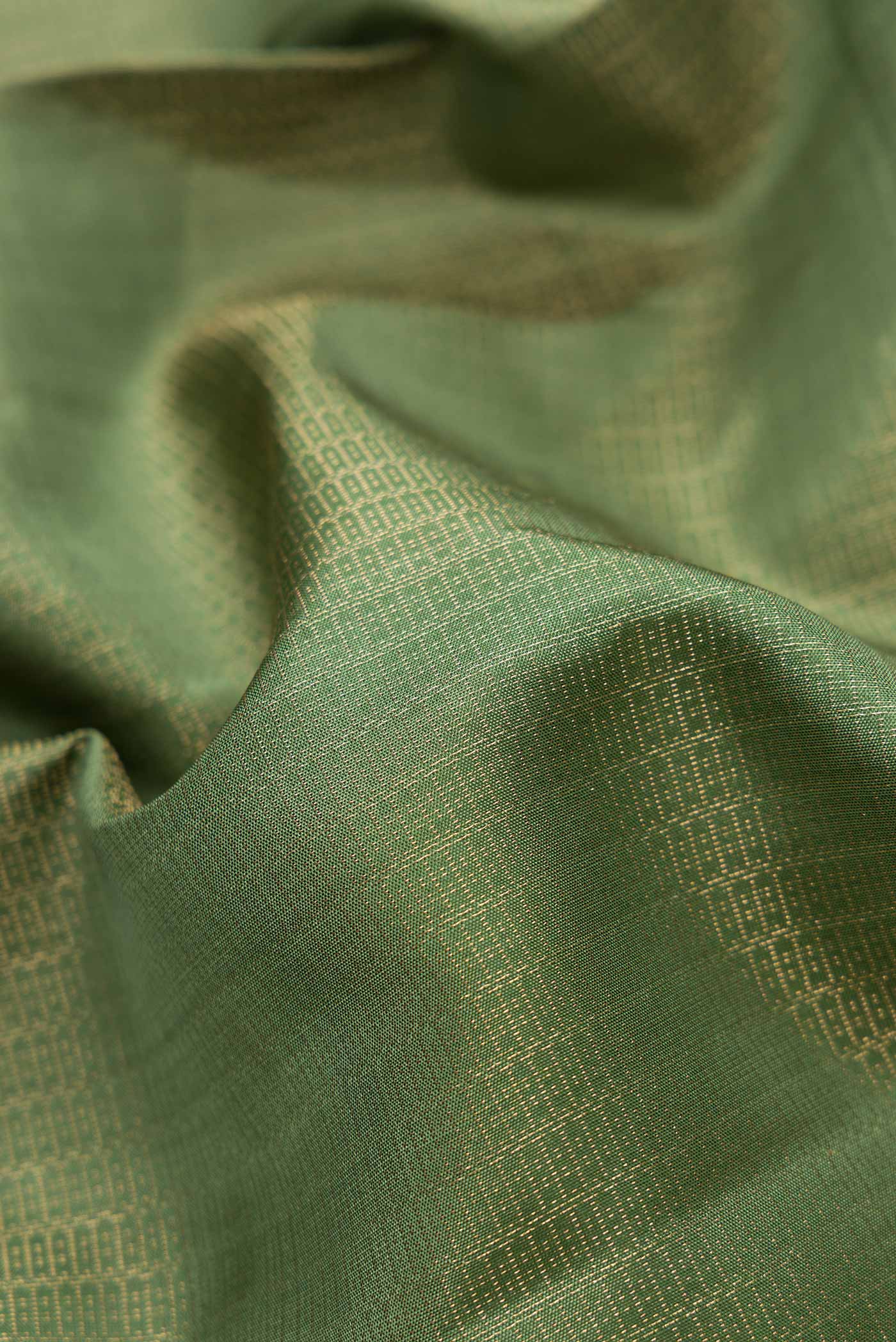 Olive Green Soft Silk Saree - Image 2