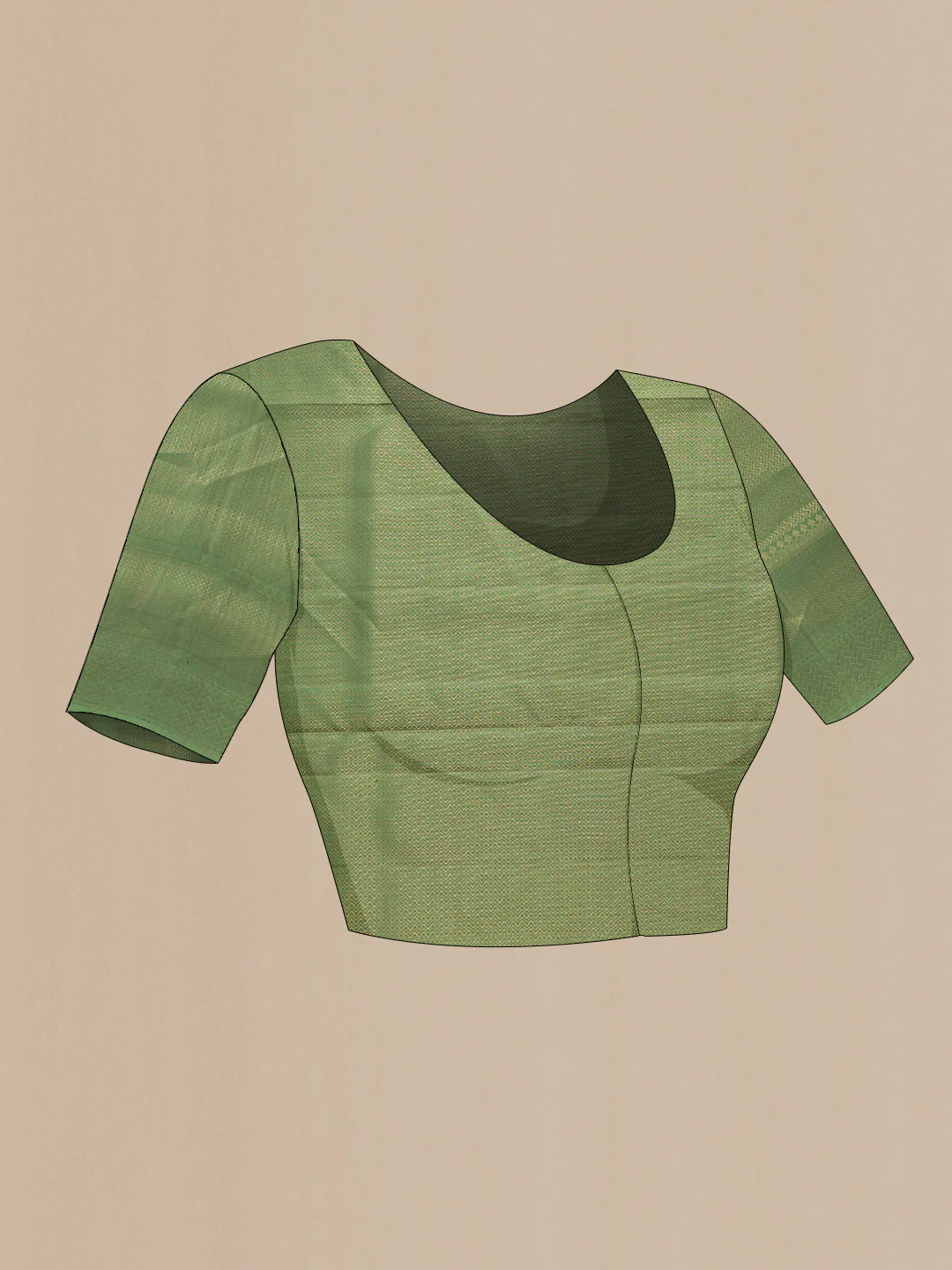 Olive Green Soft Silk Saree - Image 5