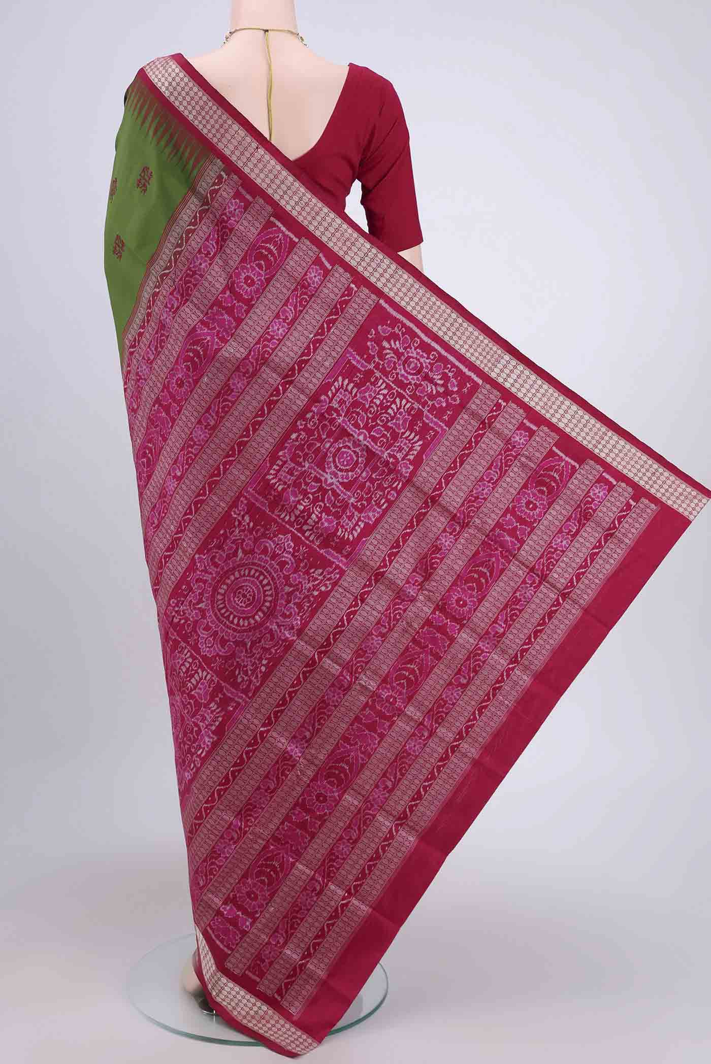 Mehandi Green Orissa Silk Saree - Image 3
