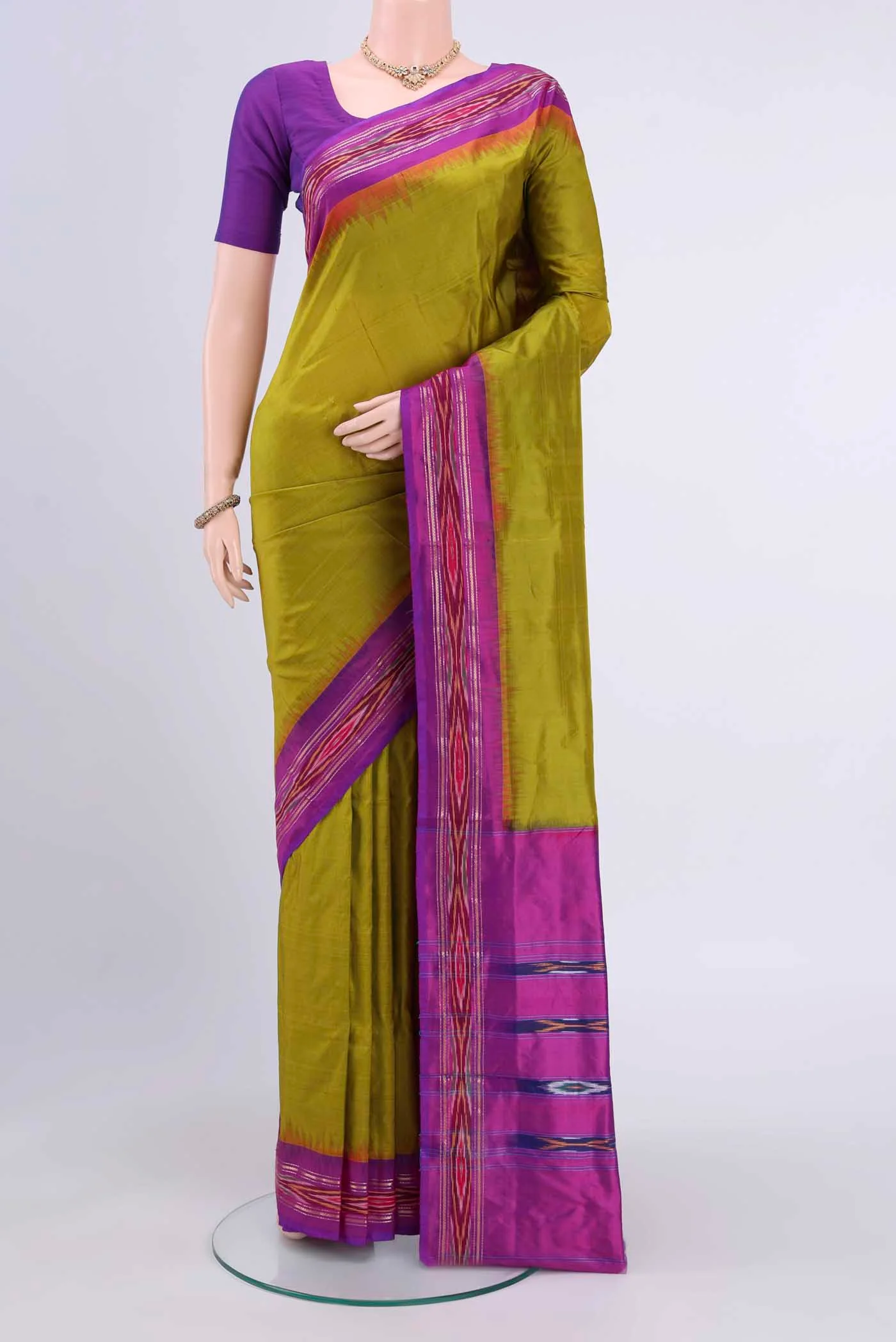 Mehandi Green Pochampally Saree