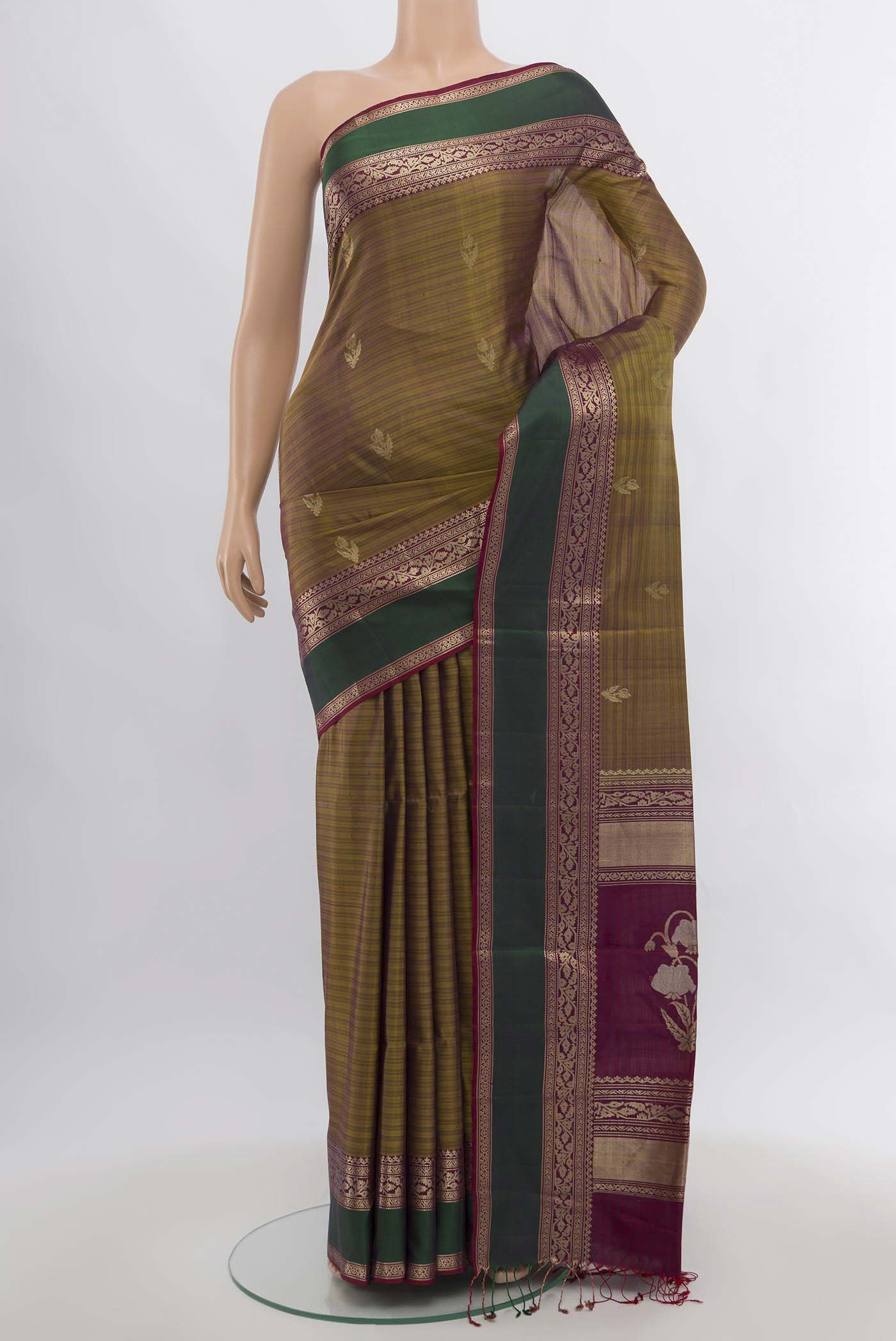 Mehandi Green Soft Silk Saree