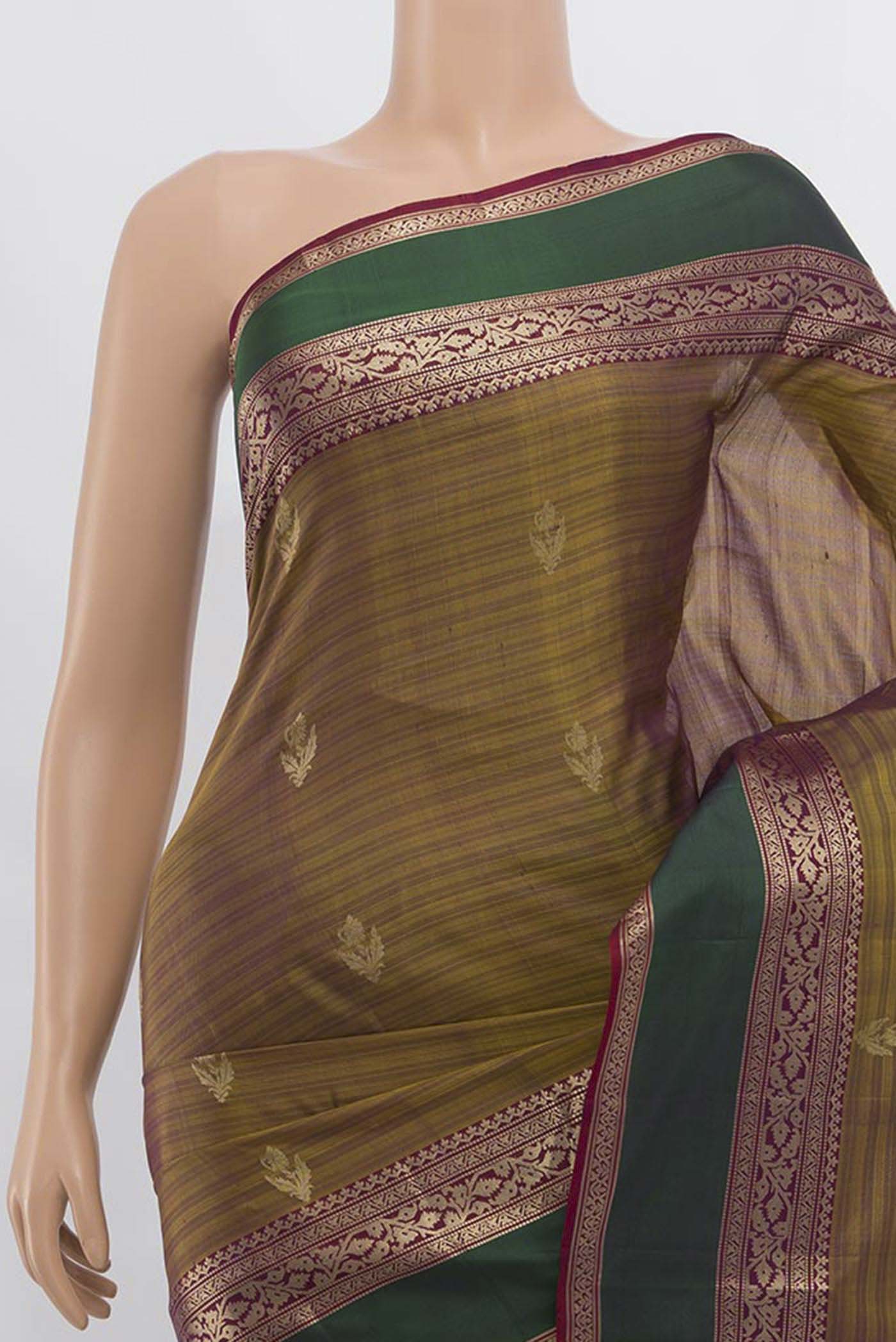 Mehandi Green Soft Silk Saree - Image 2