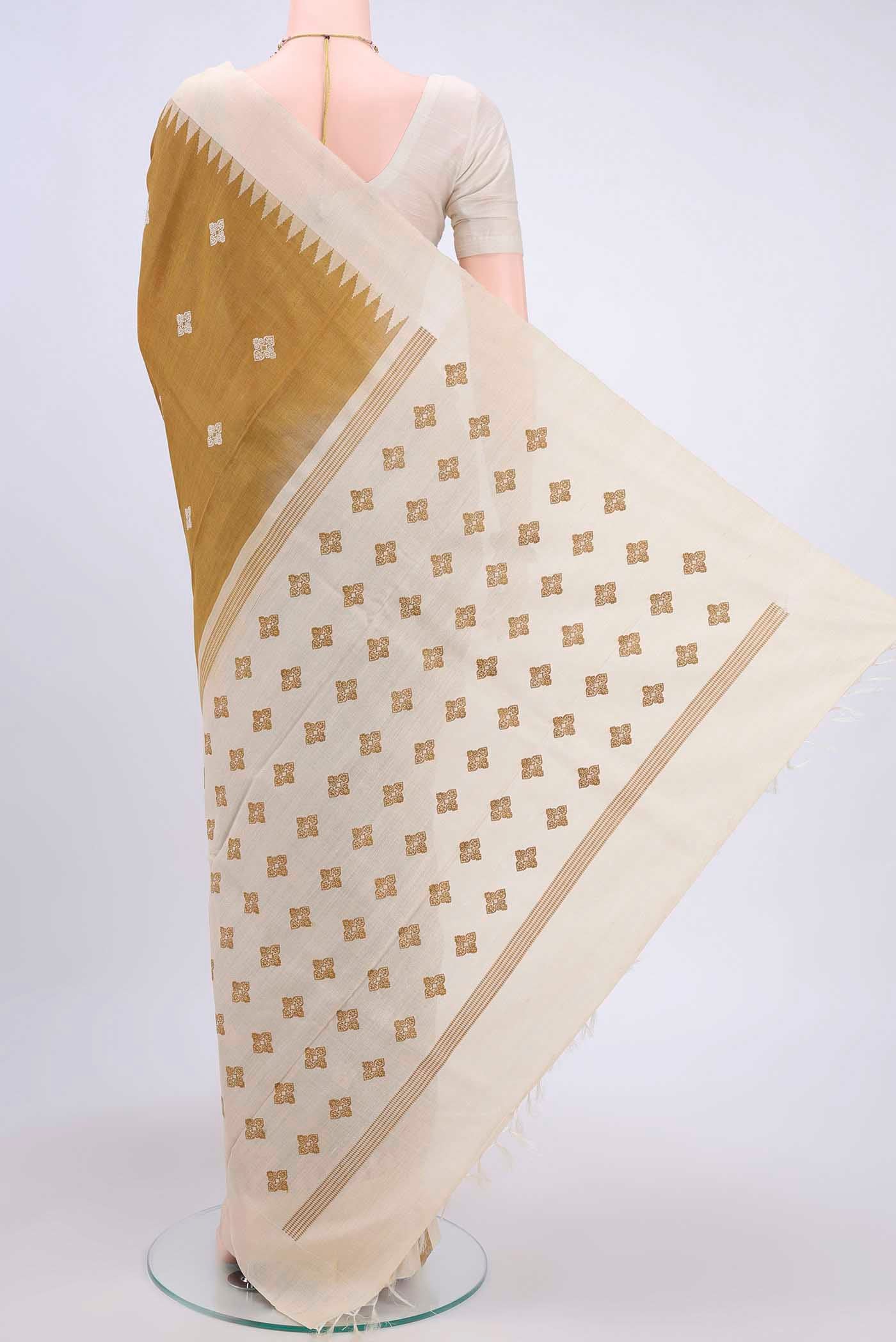 Mehandi Green Tussar Silk Saree - Image 3