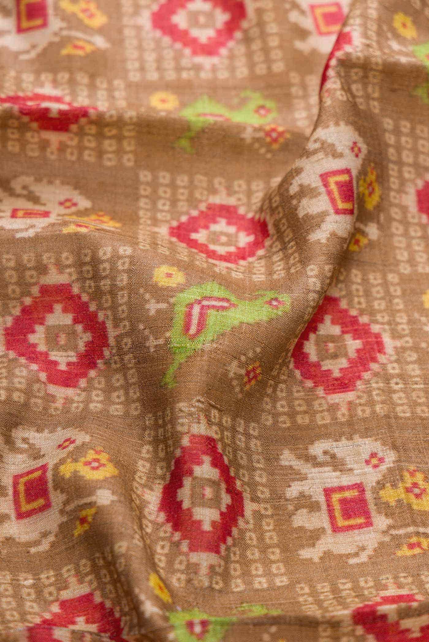 Mehandi Green Tussar Silk Saree - Image 2