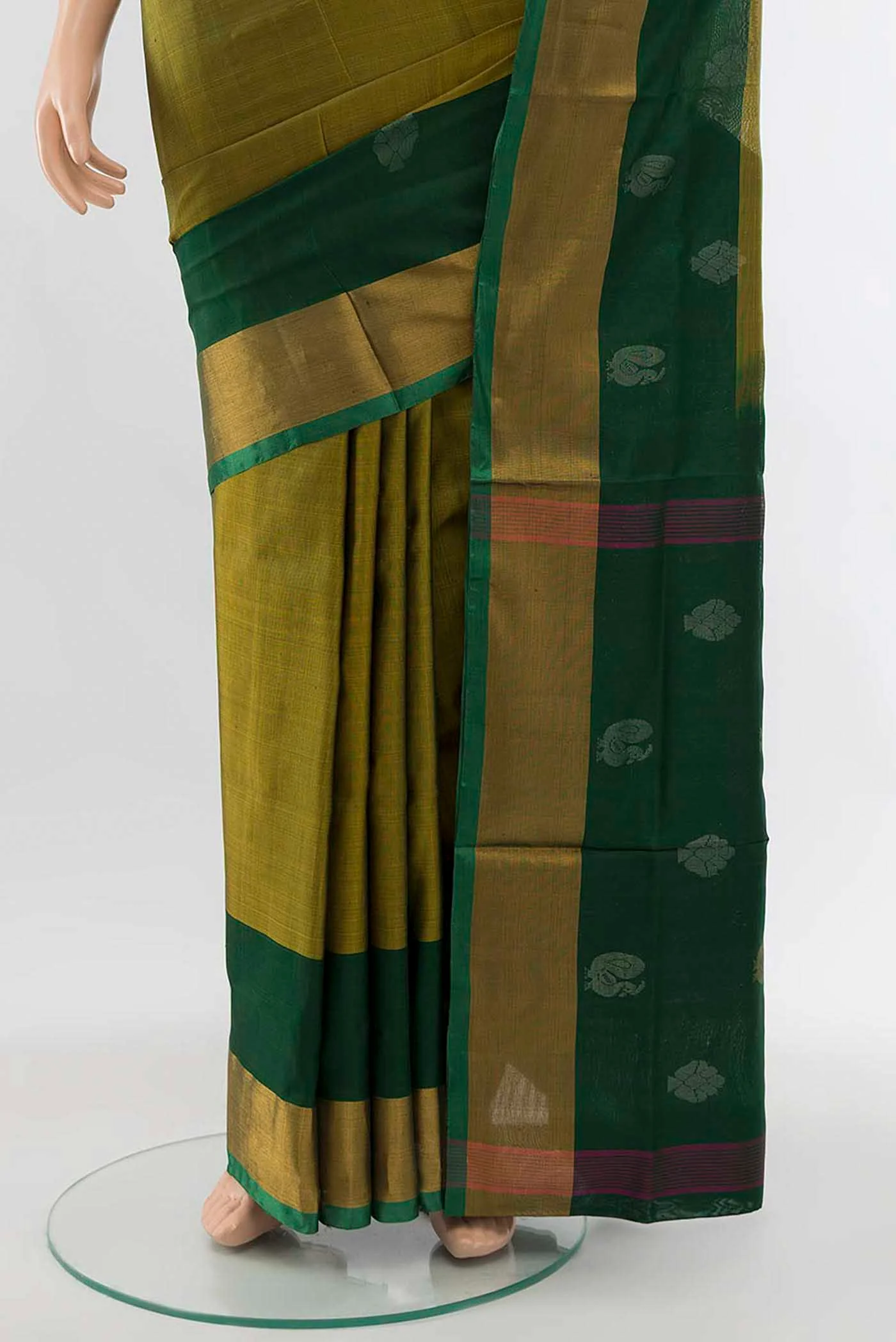 Mehandi Green Uppada Silk Saree - Image 3
