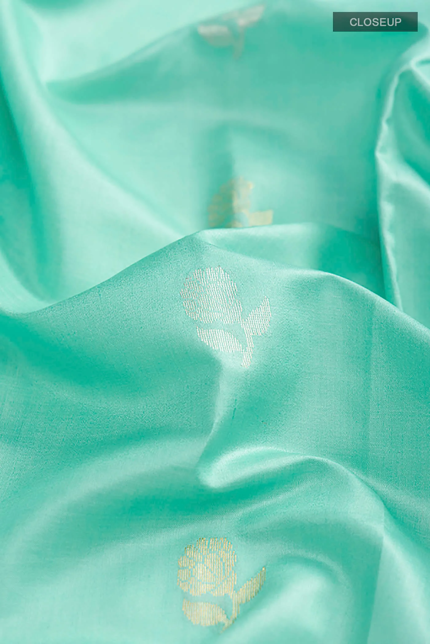 Mint Green Bhagalpuri Tussar Silk Saree - Image 2