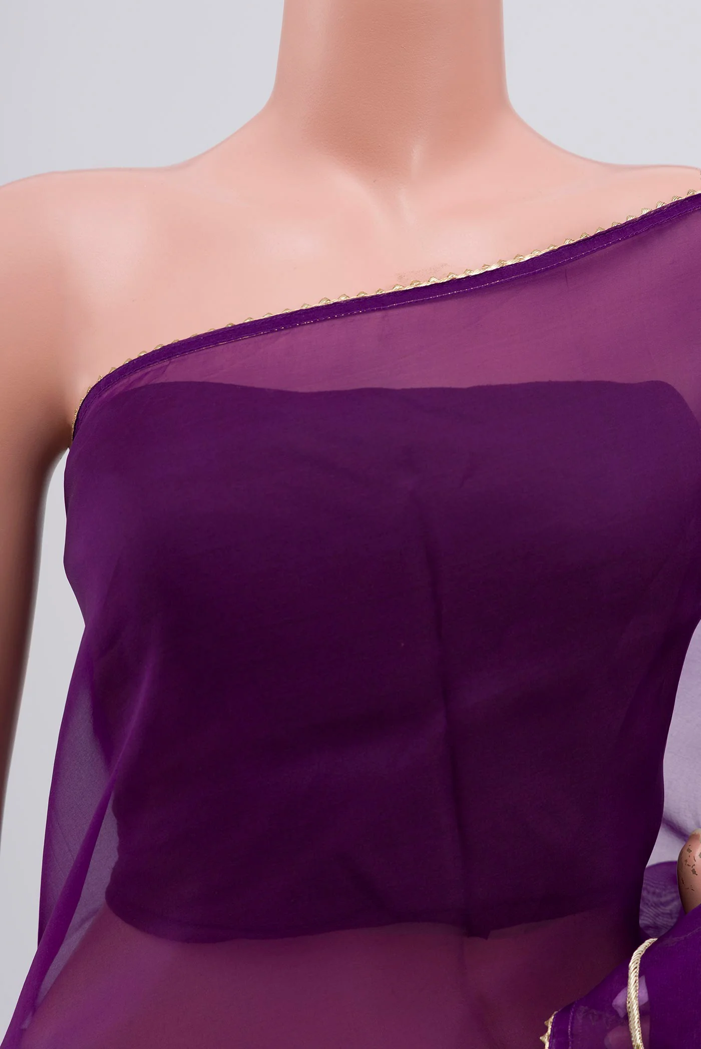 Mira-Violet Organza Silk Saree - Image 3
