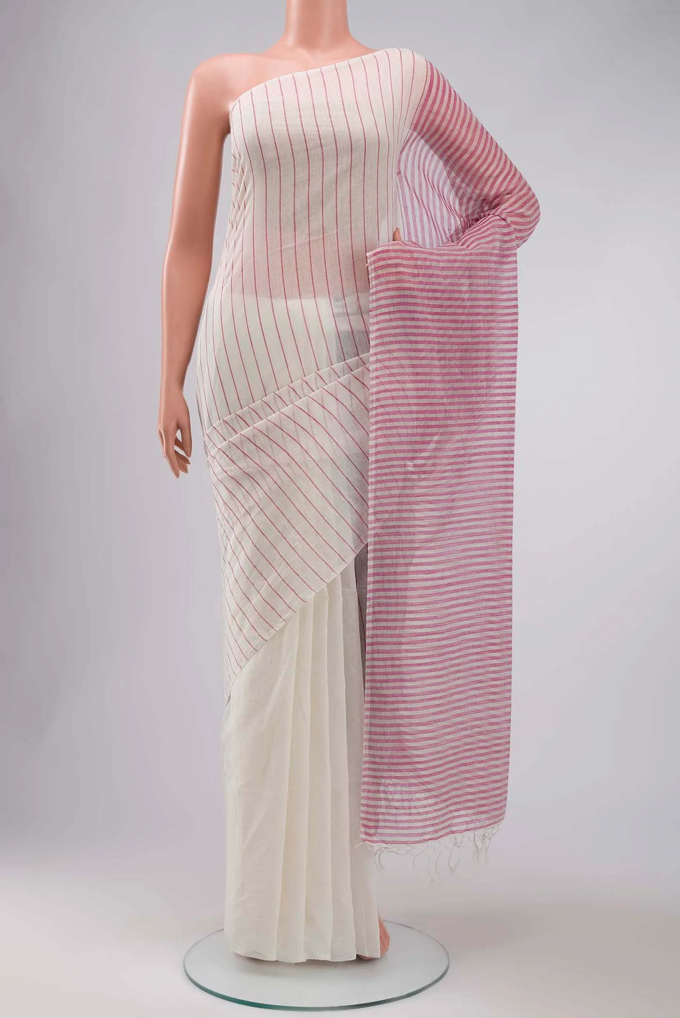 Mogra-White Cotton Saree