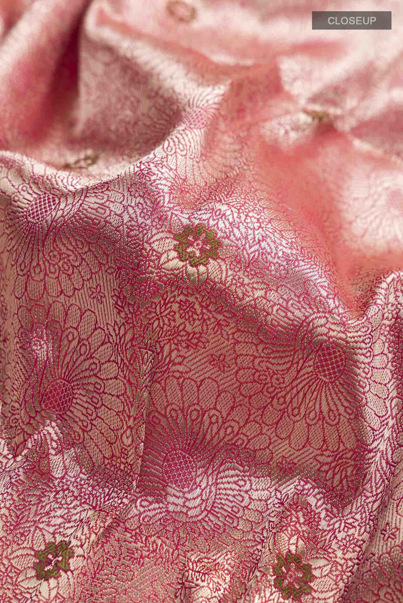 Mor-Red Banarasi Silk Saree - Image 2