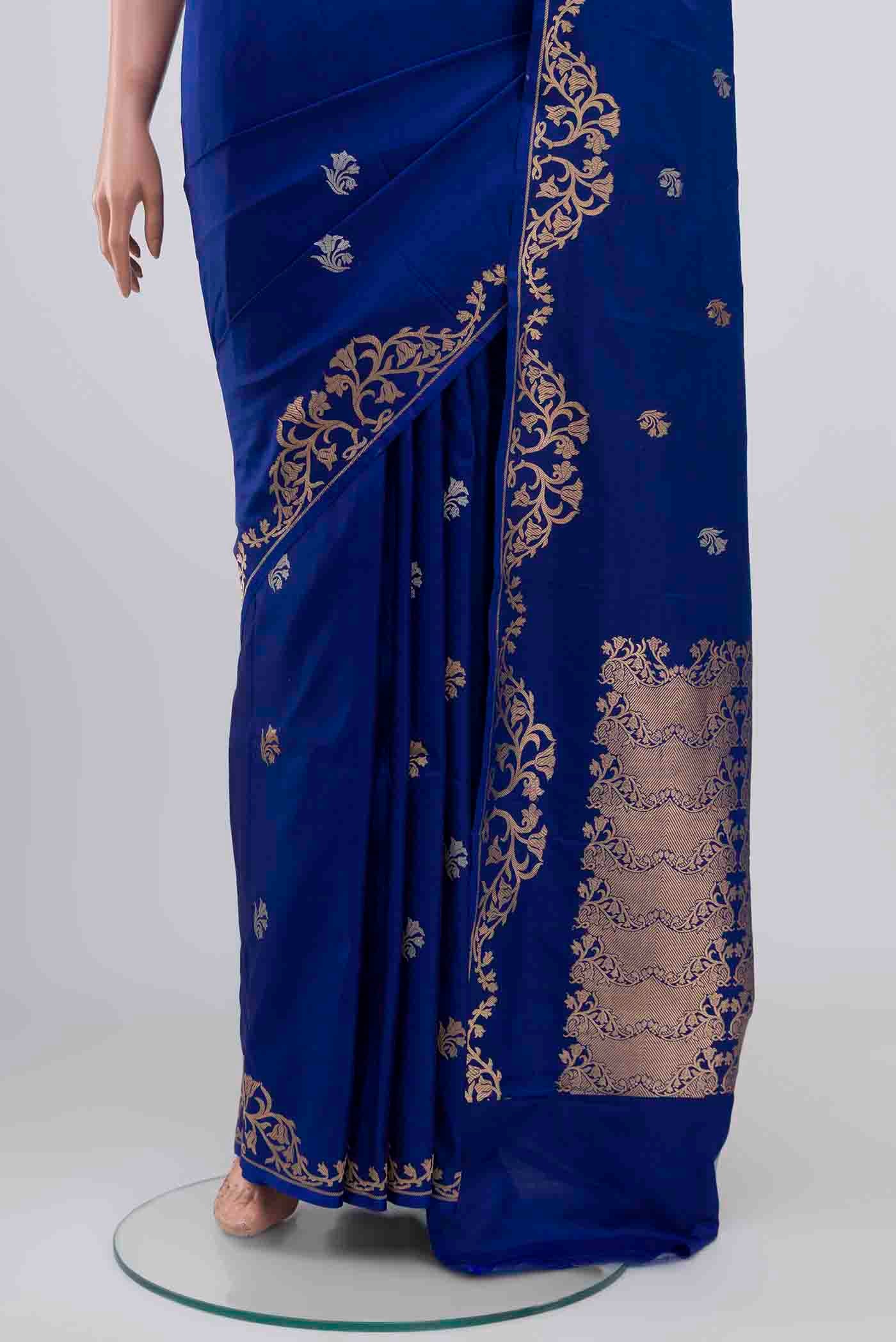 Mrunali-Blue Banarasi Katan Silk Saree - Image 3