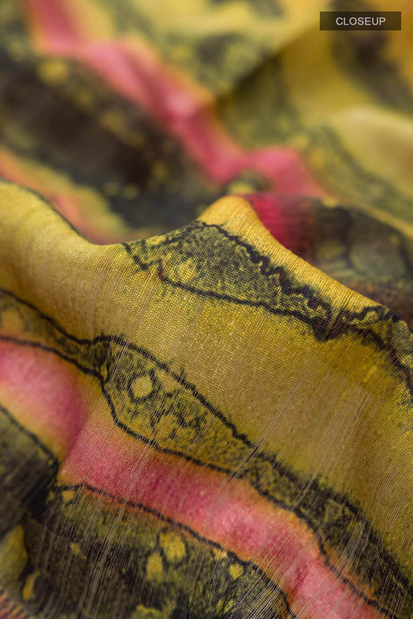 Multi Bhagalpuri Tussar Silk Saree - Image 2