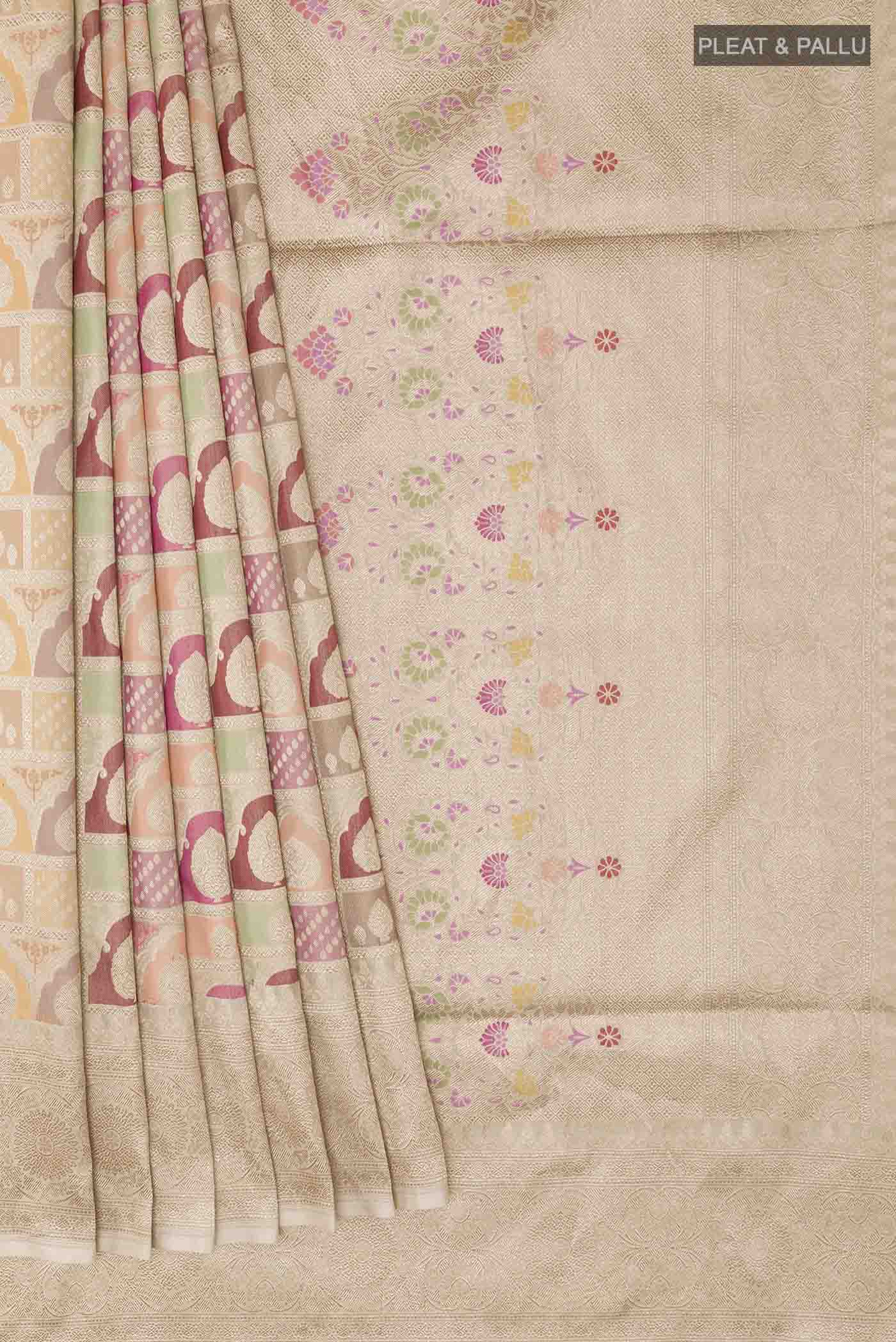 Multi Color Banarasi Silk Saree - Image 4