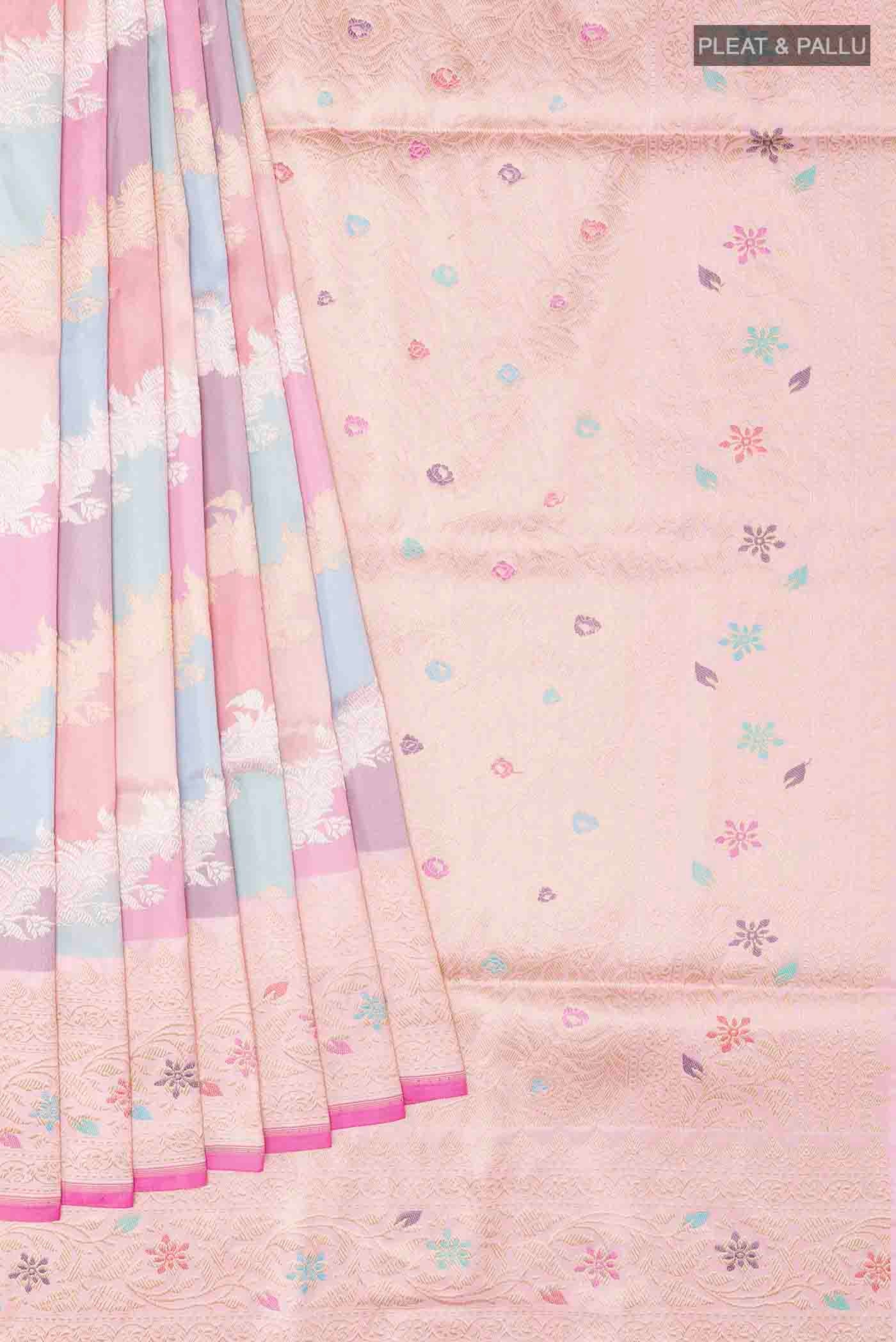 Multi Color Banarasi Silk Saree - Image 4
