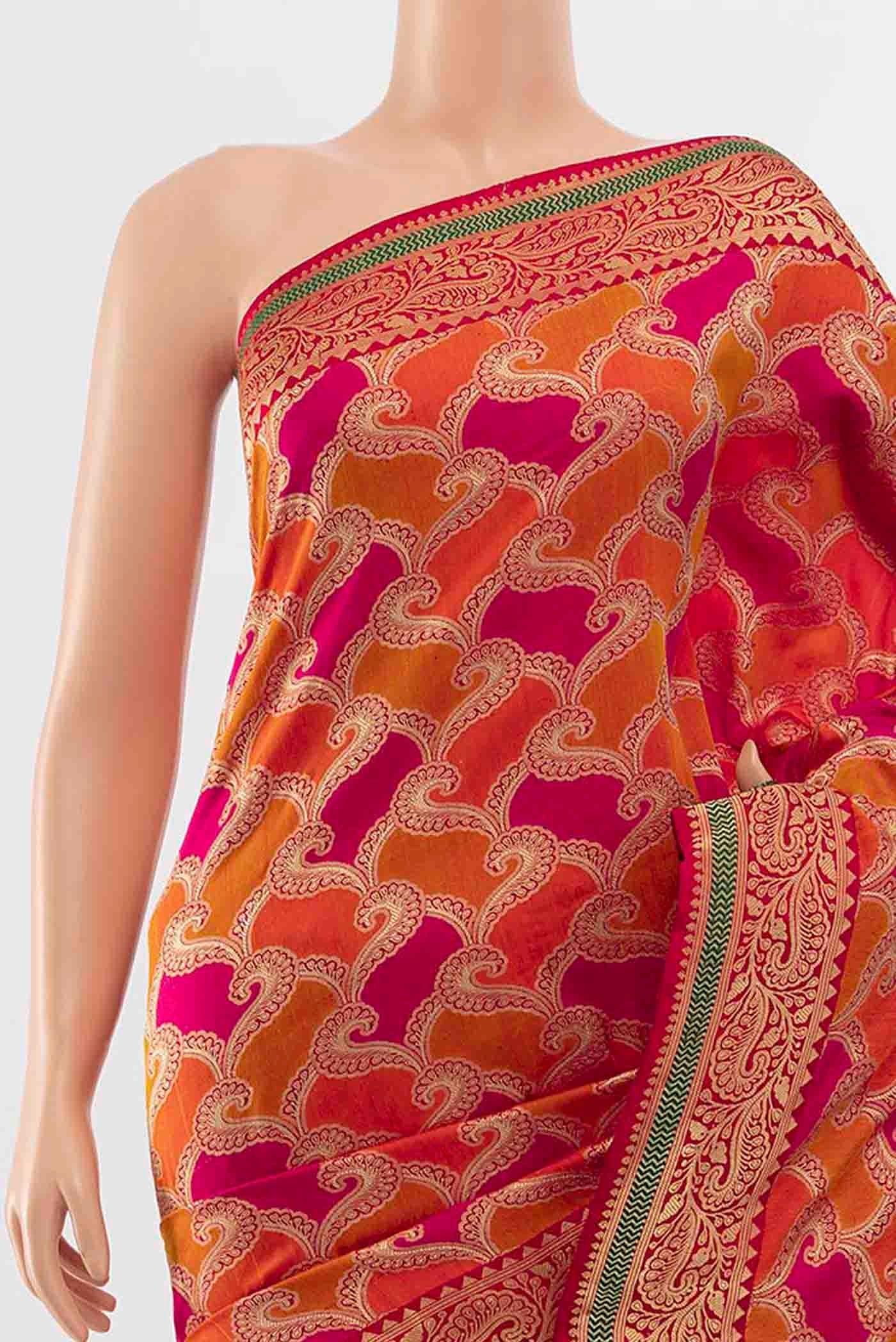 Multi Color Banarasi Silk Saree - Image 2