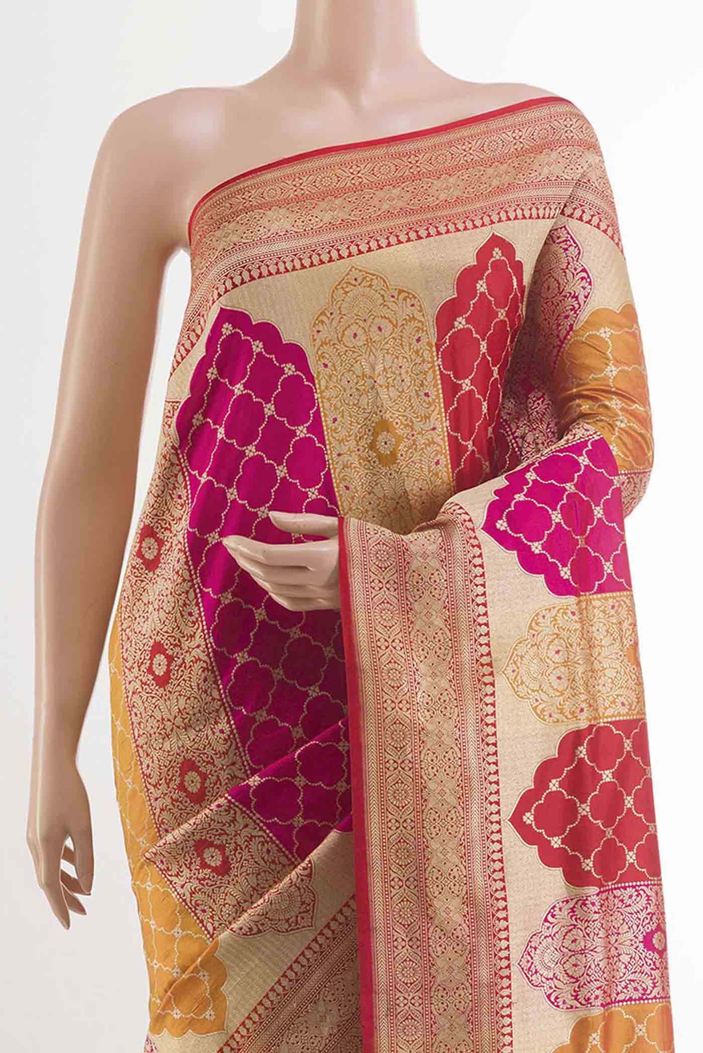 Multi Color Banarasi Silk Saree - Image 2