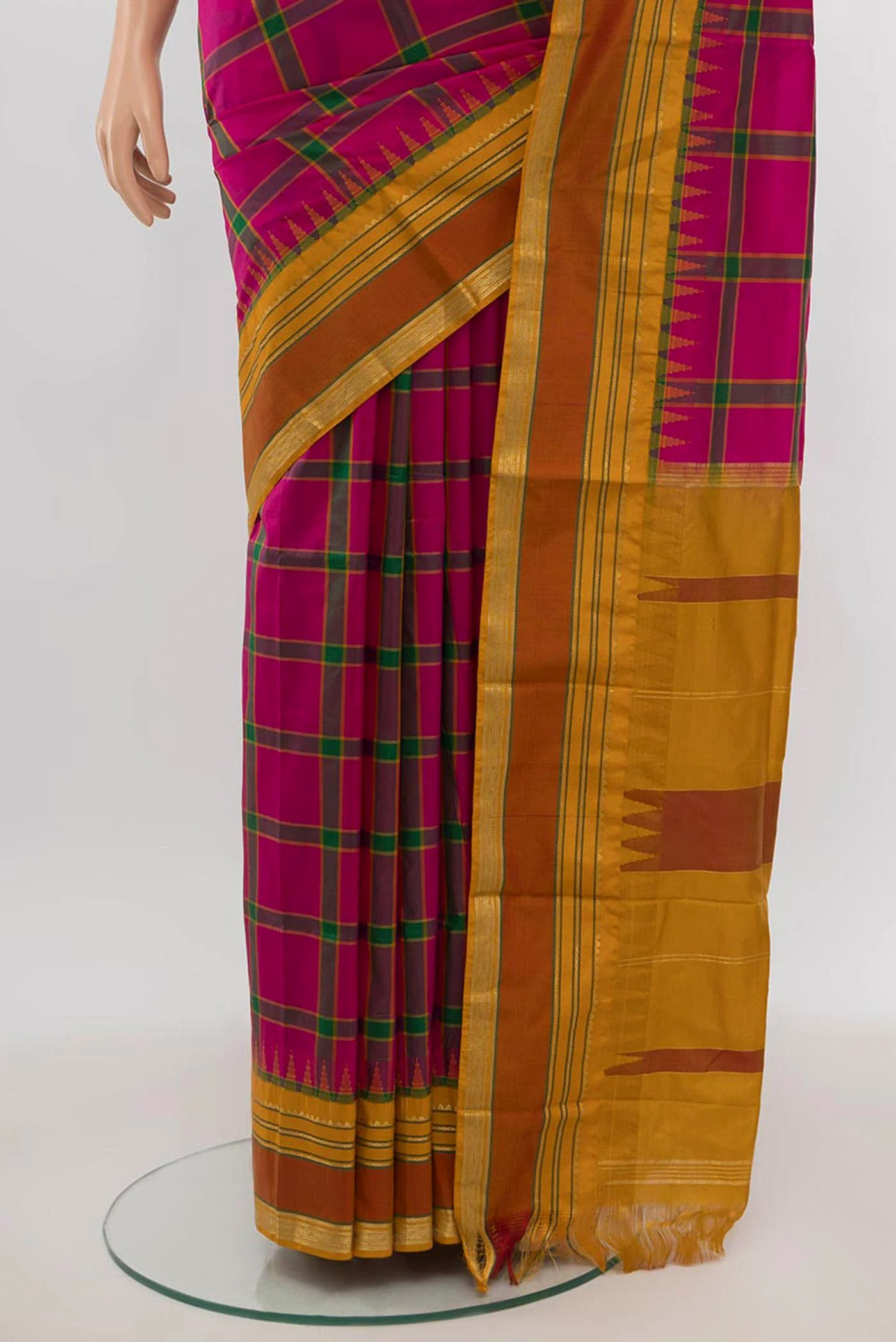 Rani Pink Bangalore Silk Saree - Image 3