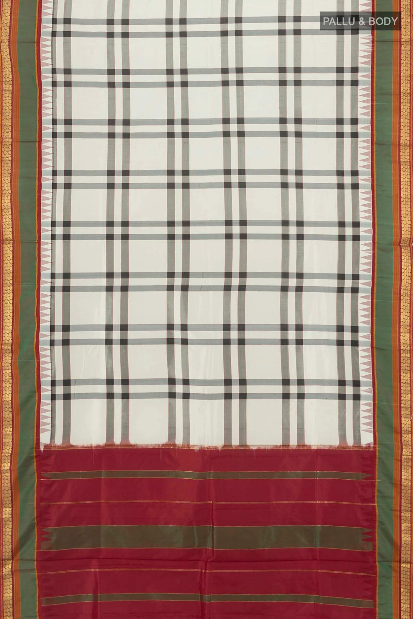 White Bangalore Silk Saree - Image 5