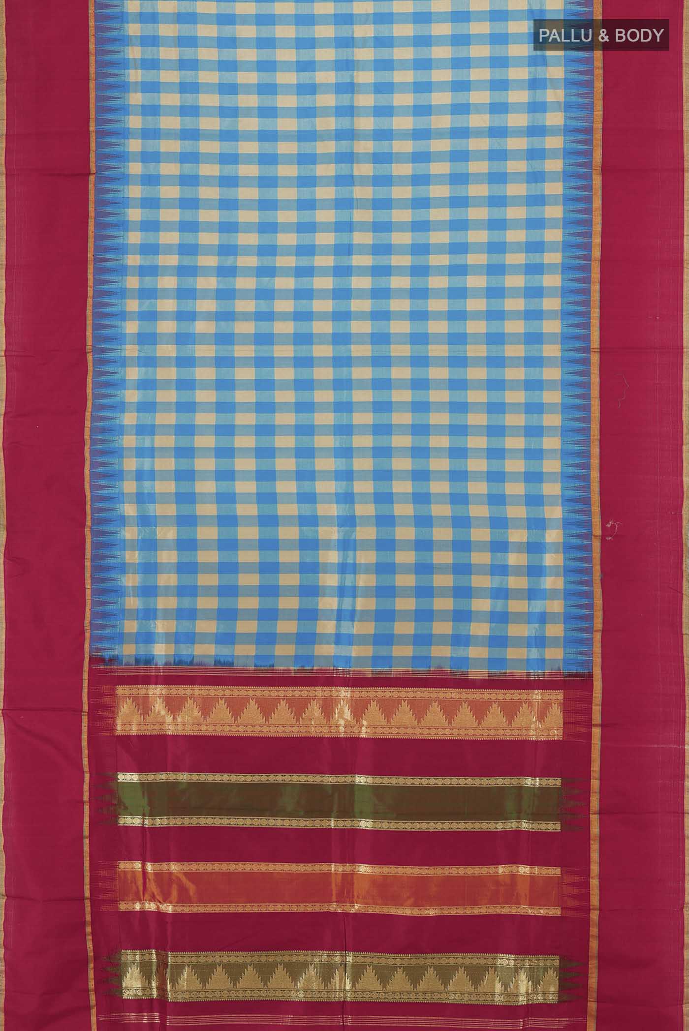 Blue Bangalore Silk Saree - Image 5