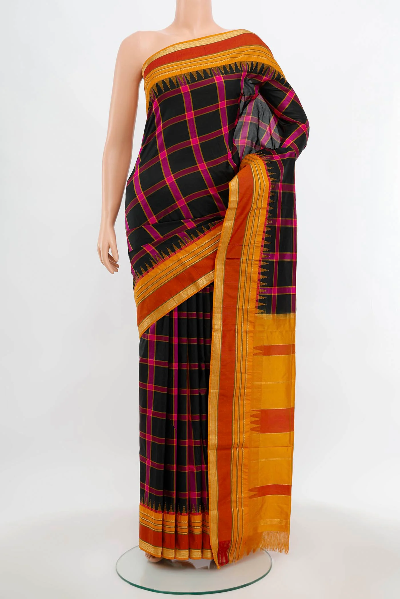 Black Bangalore Silk - kadyal Saree