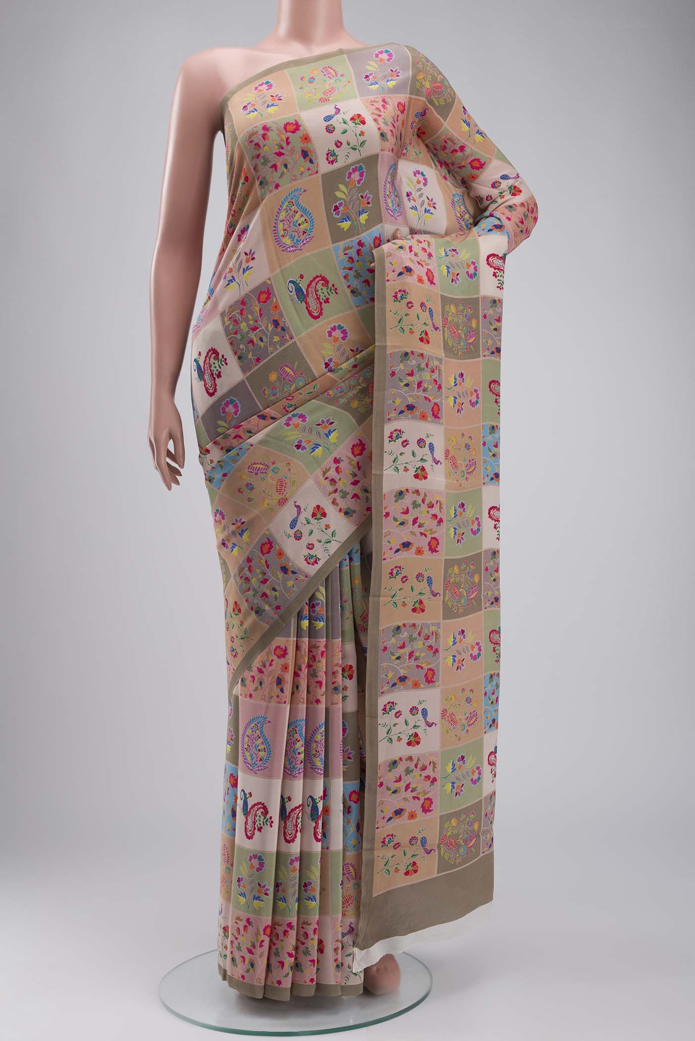 Multi Color Crepe Saree