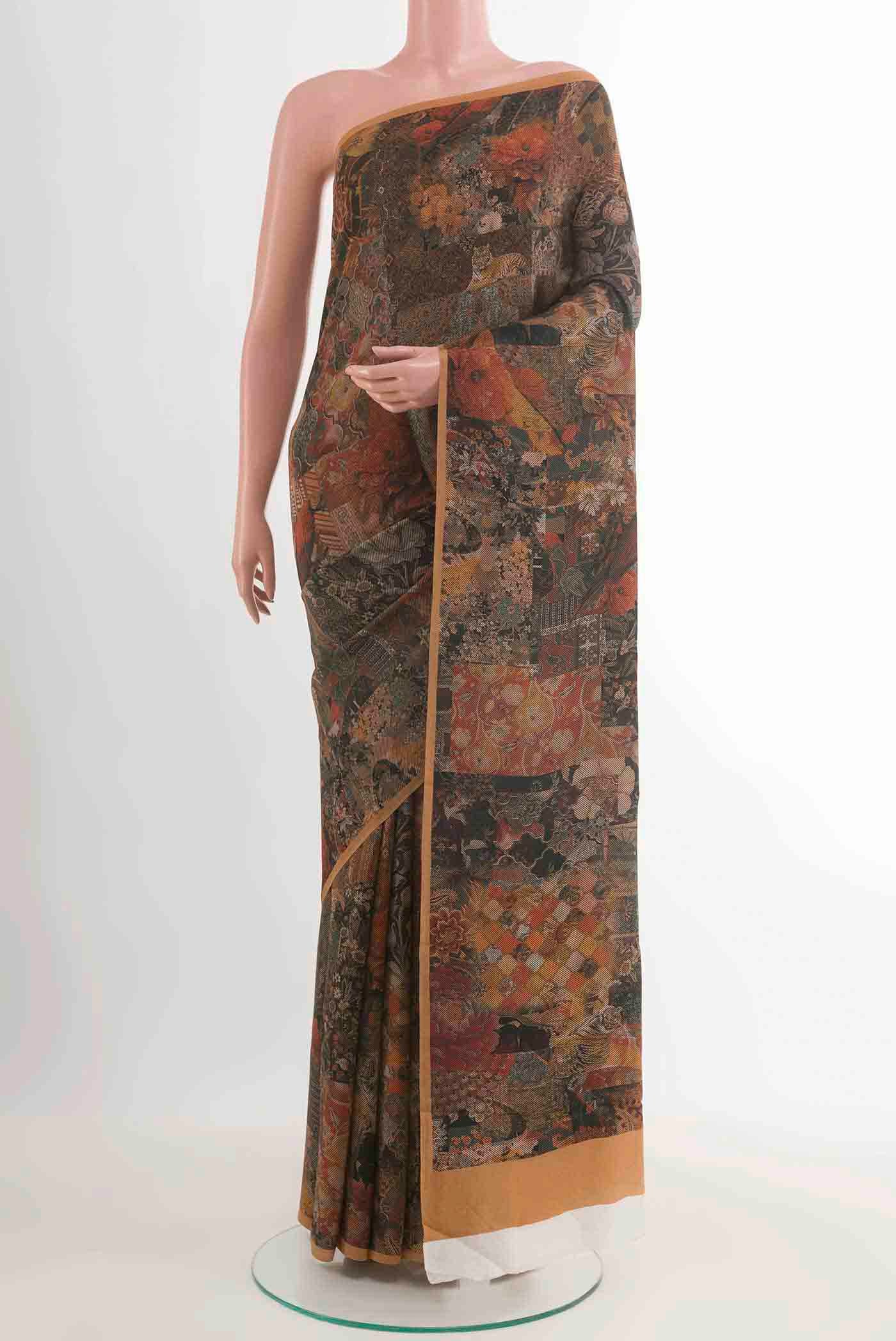 Multi Color Crepe Saree