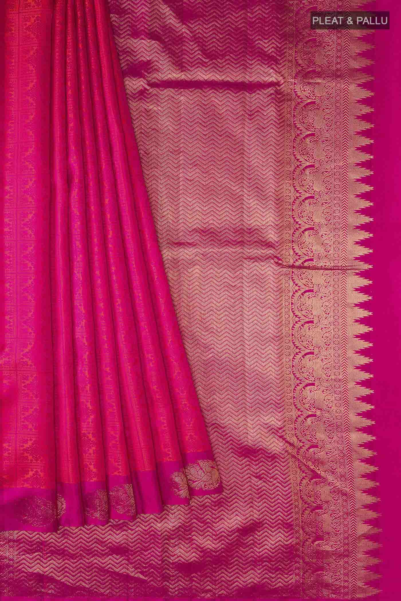 Multi Color Kanjivaram Silk Saree - Image 4