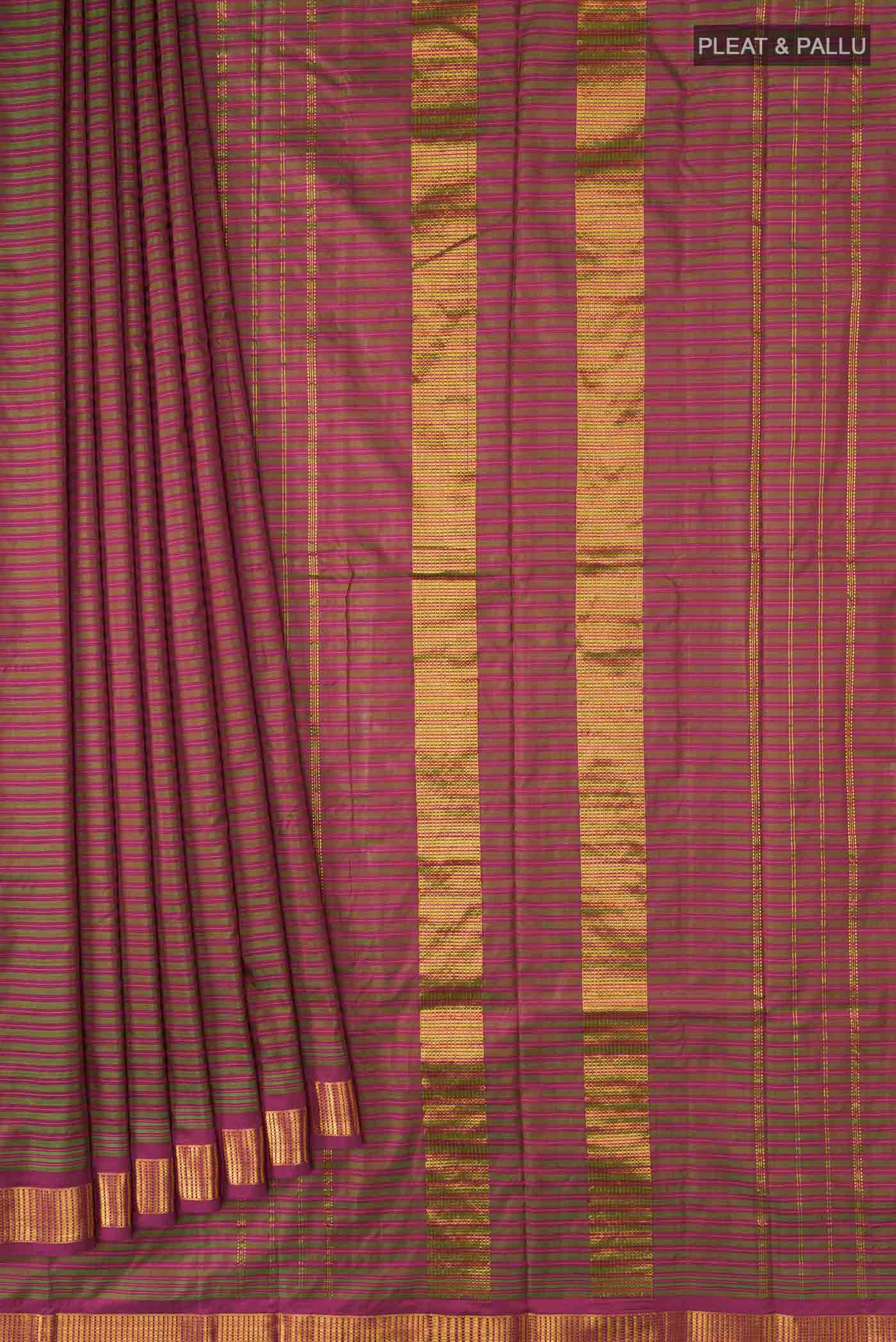 Multi Color Kanjivaram Silk Saree - Image 4