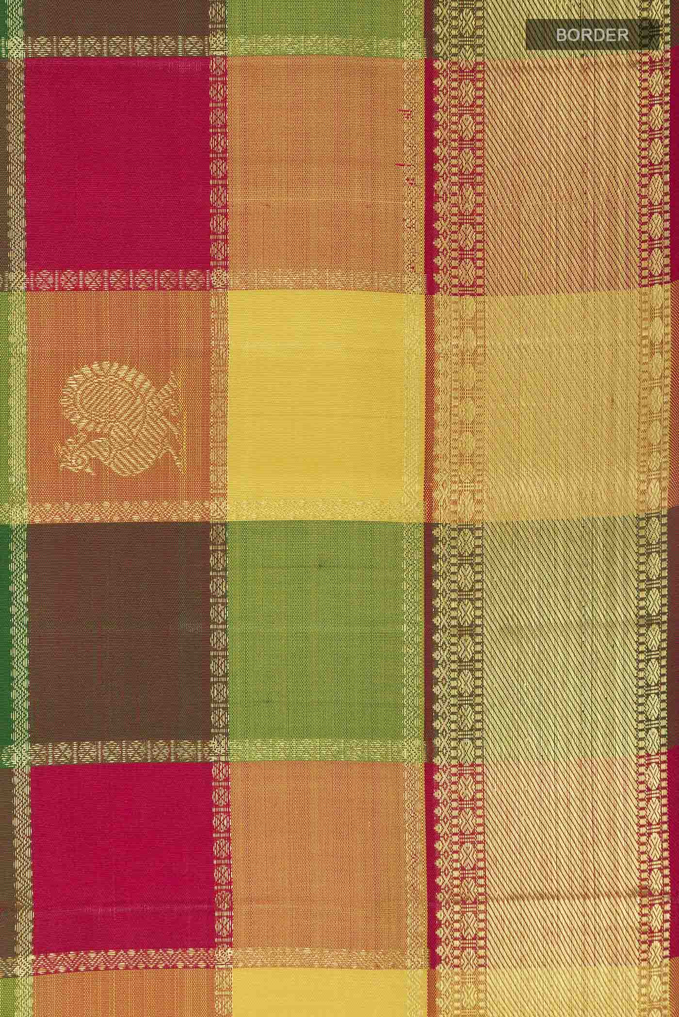 Multi Color Kanjivaram Silk Saree - Image 3