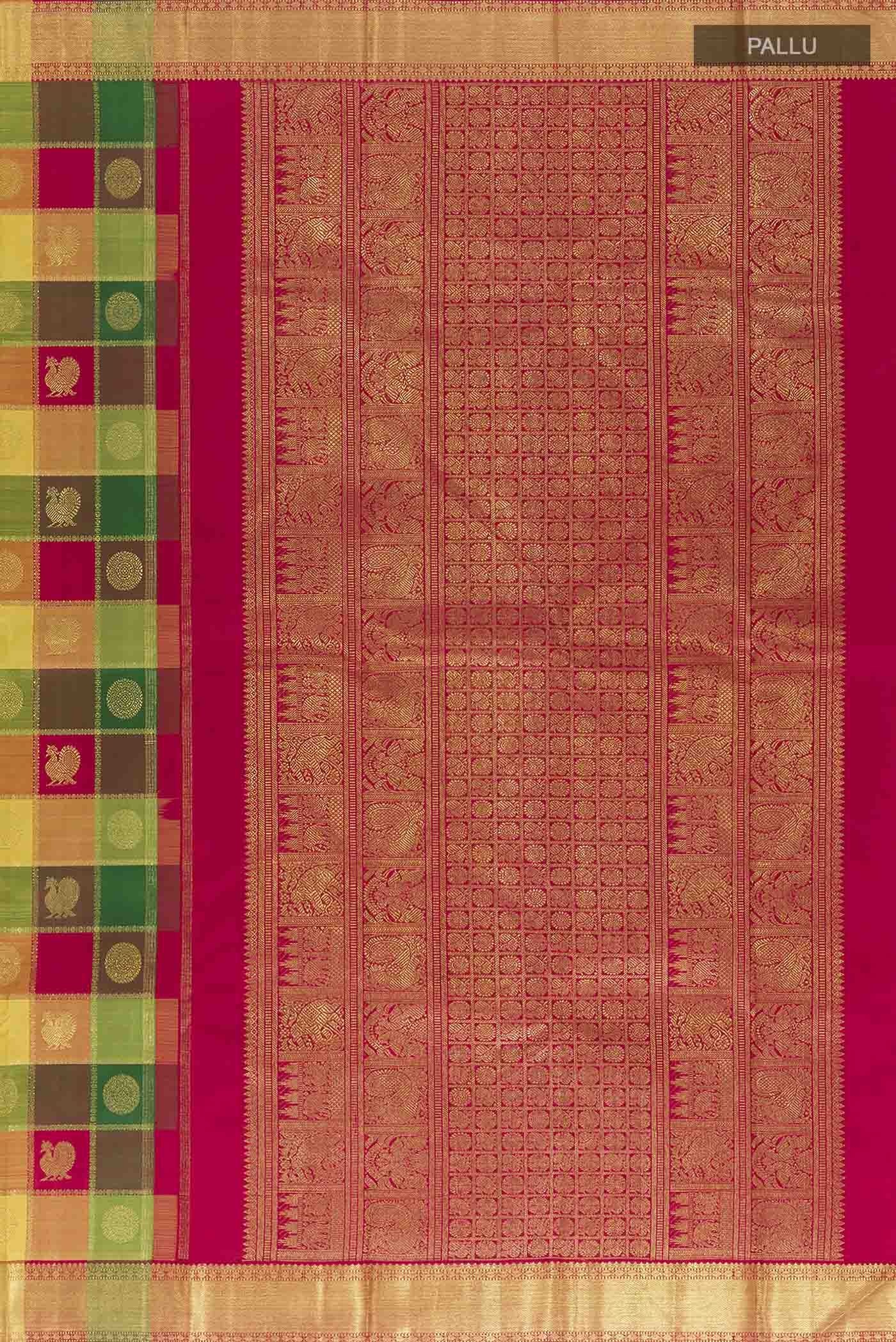 Multi Color Kanjivaram Silk Saree - Image 7