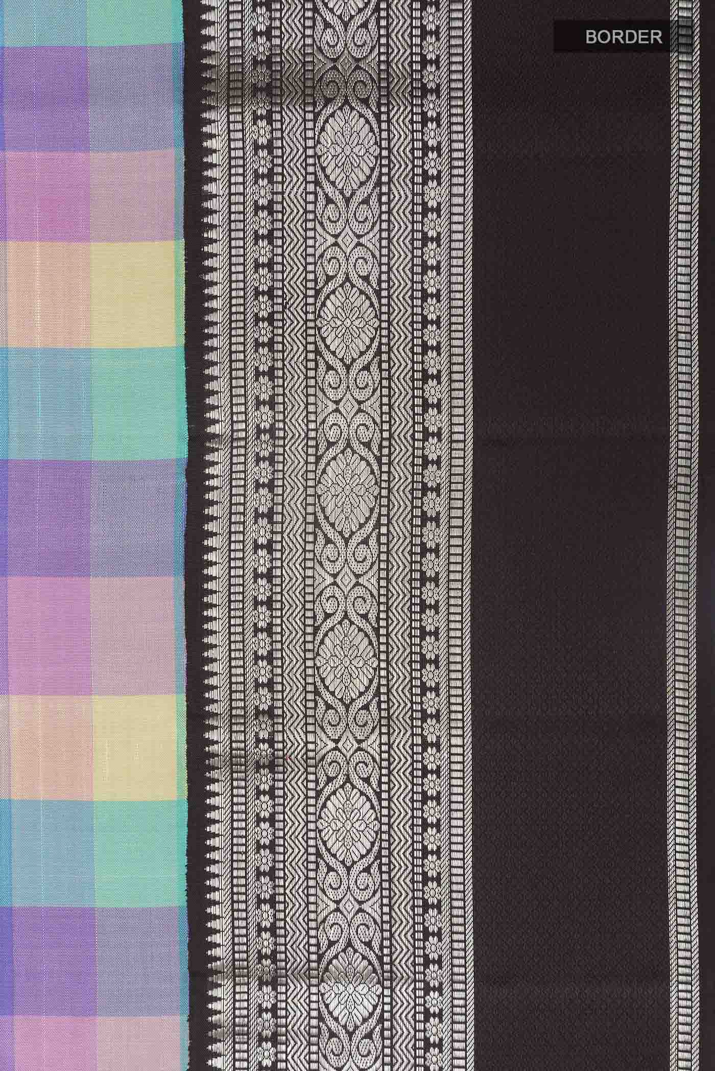 Multi Color Kanchipuram Silk Saree - Image 3