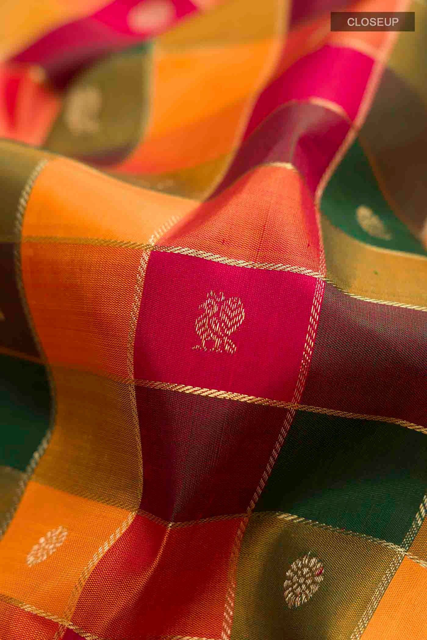 Multi Color Kanjivaram Silk Saree - Image 2