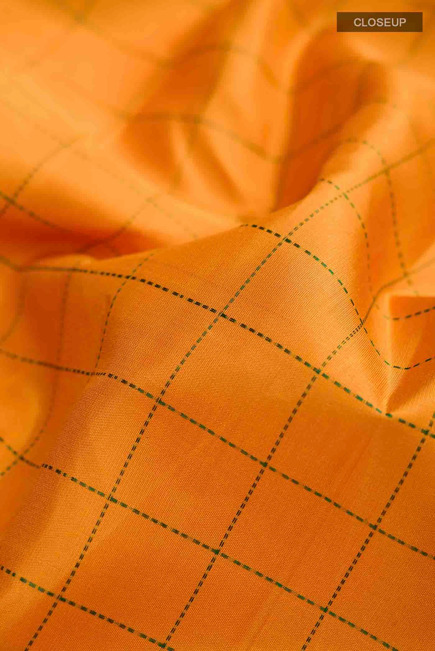 Mustard Kanjivaram Silk Saree - Image 2