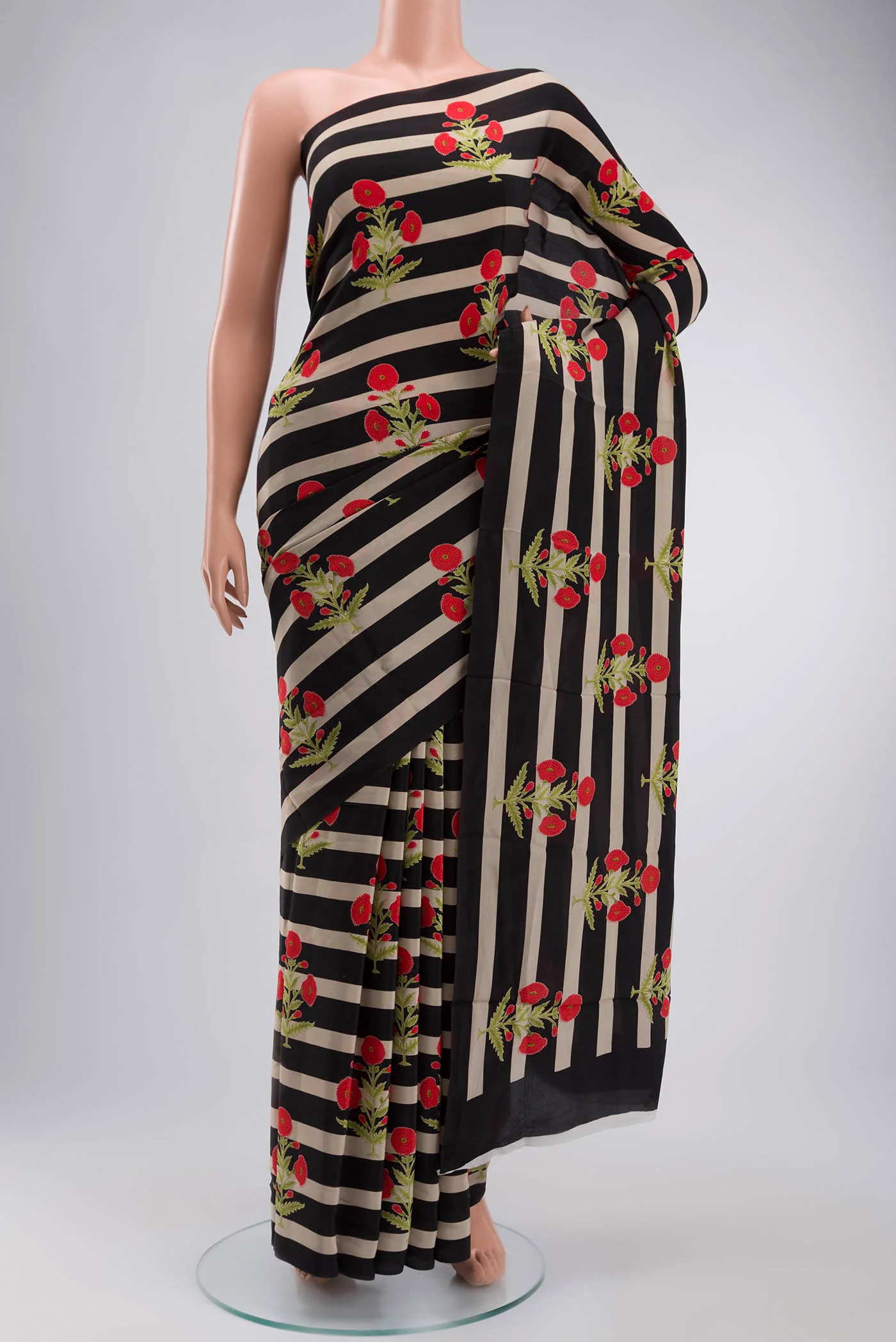 Multi Color Mysore Crepe Saree