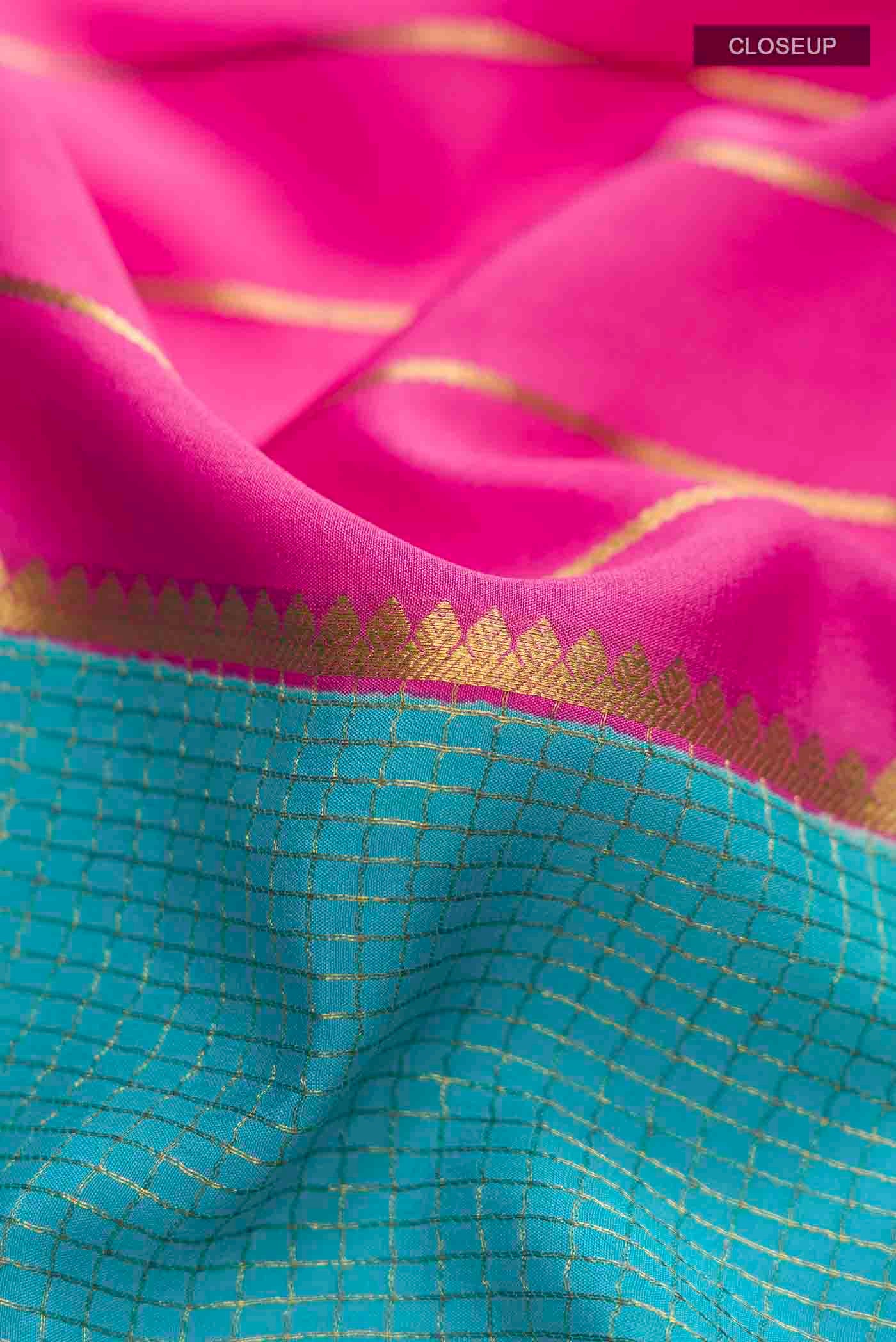 Multi Color Mysore Crepe Saree - Image 2