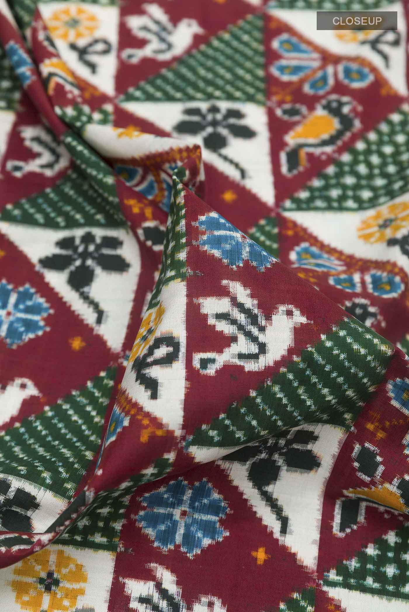 Multi Color Pochampally Silk Saree - Image 2