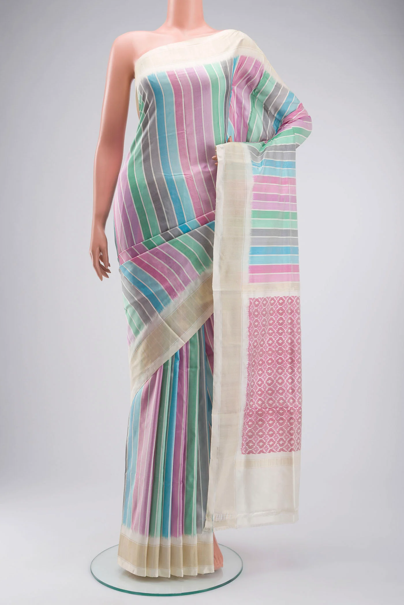 Multi Color Pochampally Silk Saree