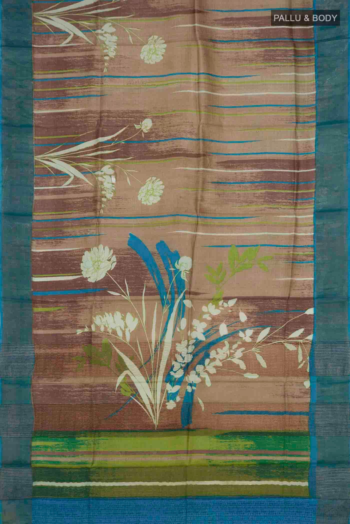Brown Tussar Silk Saree - Image 4