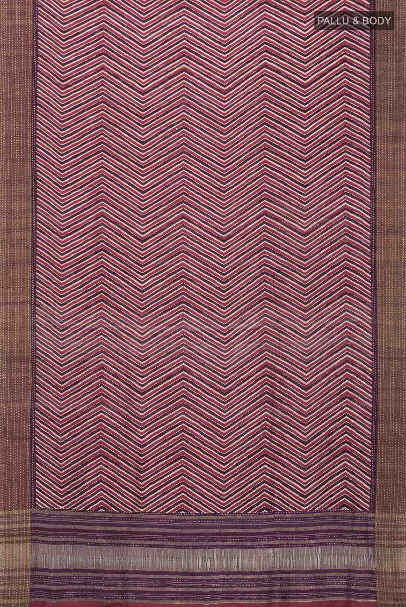 Multi Color Tussar Silk Saree - Image 5