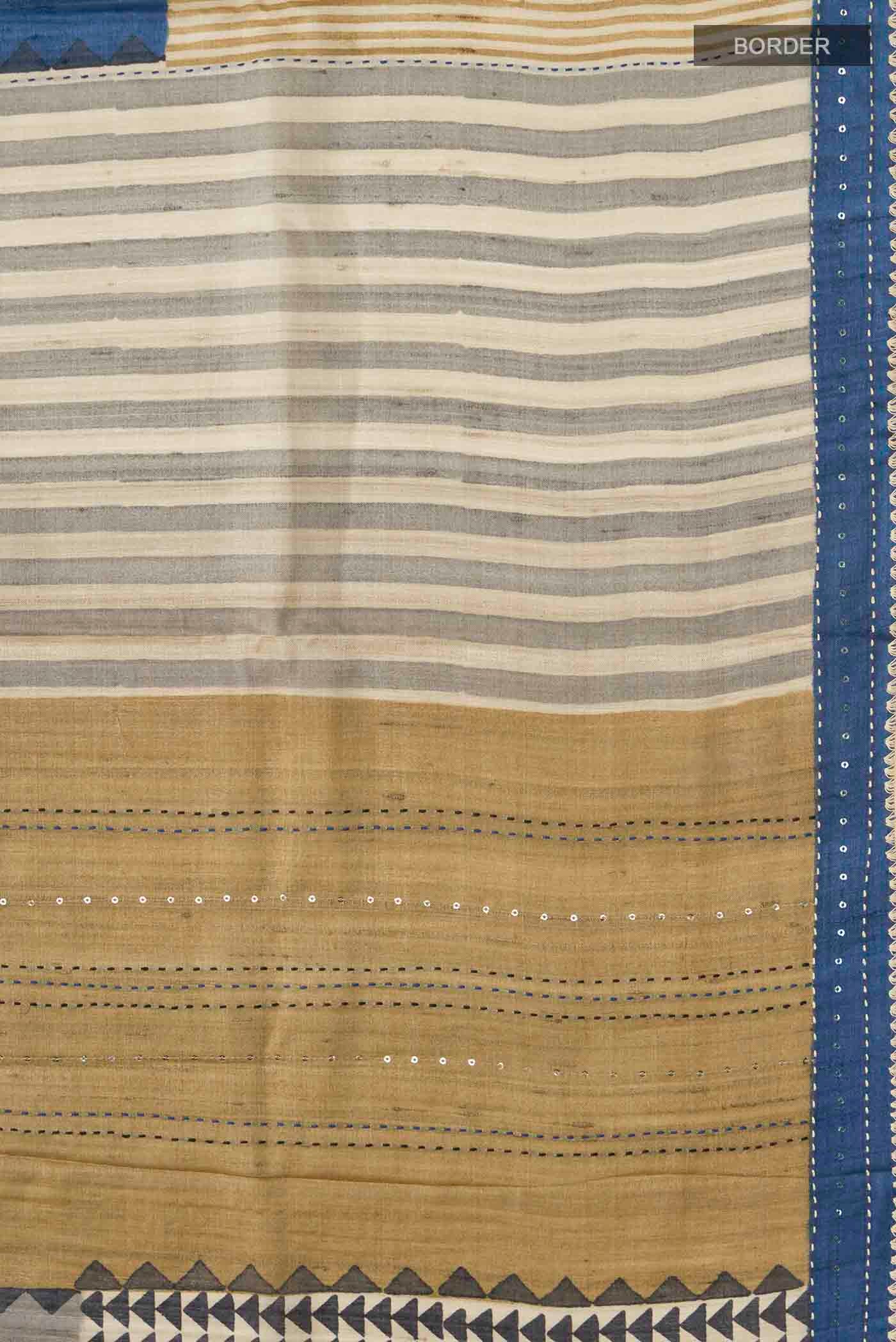 Multi Color Tussar Silk Saree - Image 3