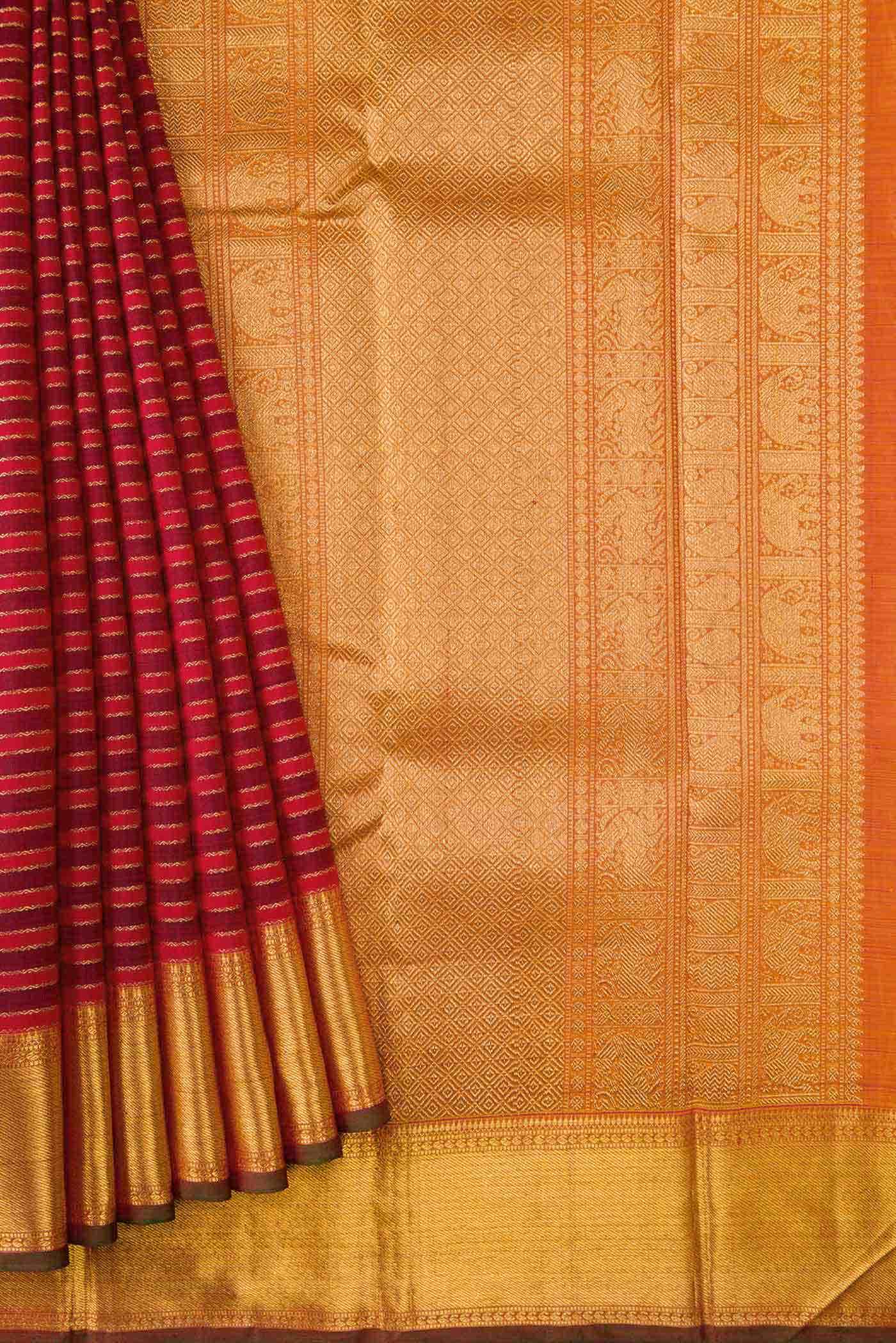 Pure Silk Pure Zari Multi Kanjivaram Saree - Image 2