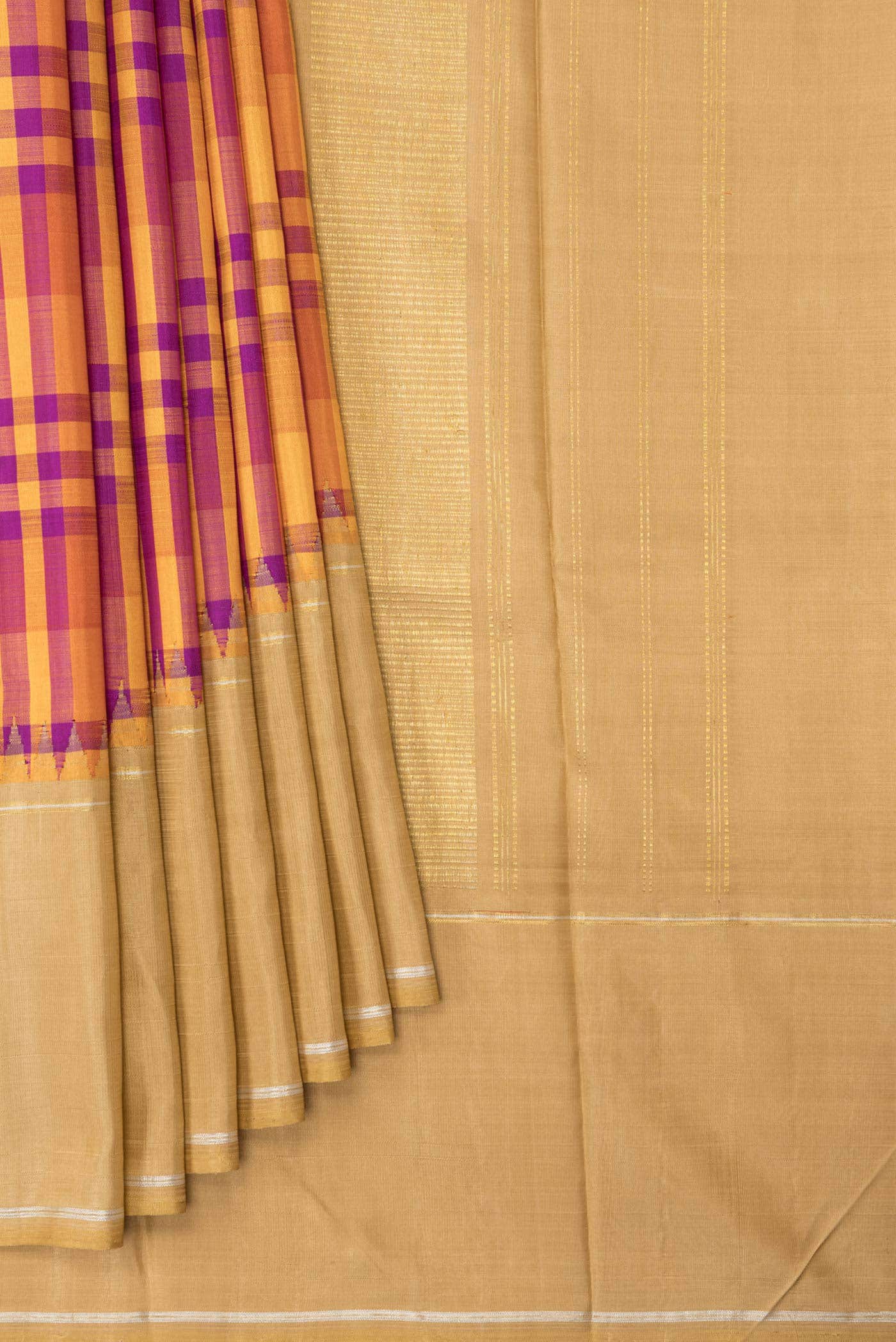 Pure Silk Pure Zari Multi Kanjivaram Saree - Image 2