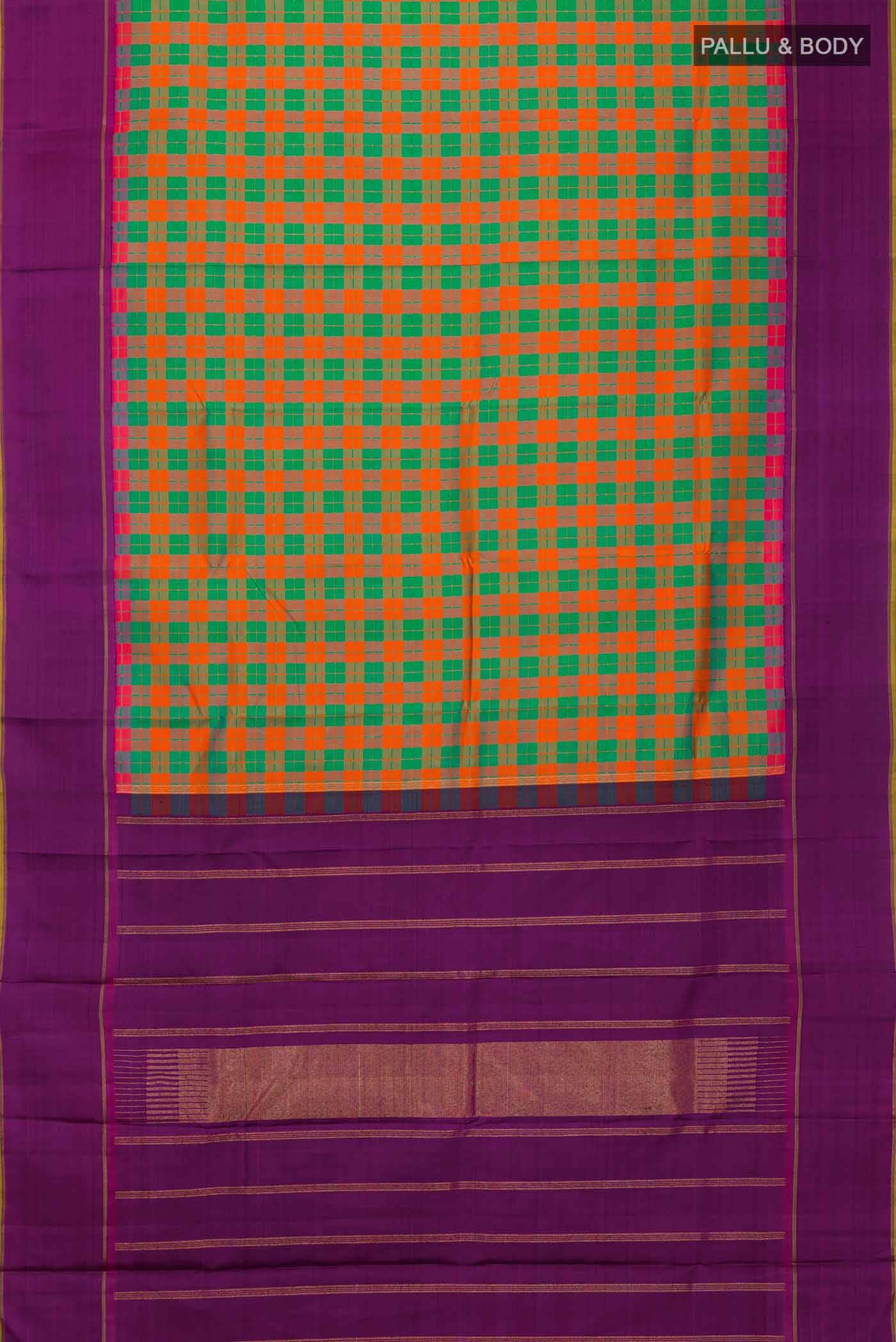 Pure Silk Pure Zari Multi Kanchipuram Saree - Image 4