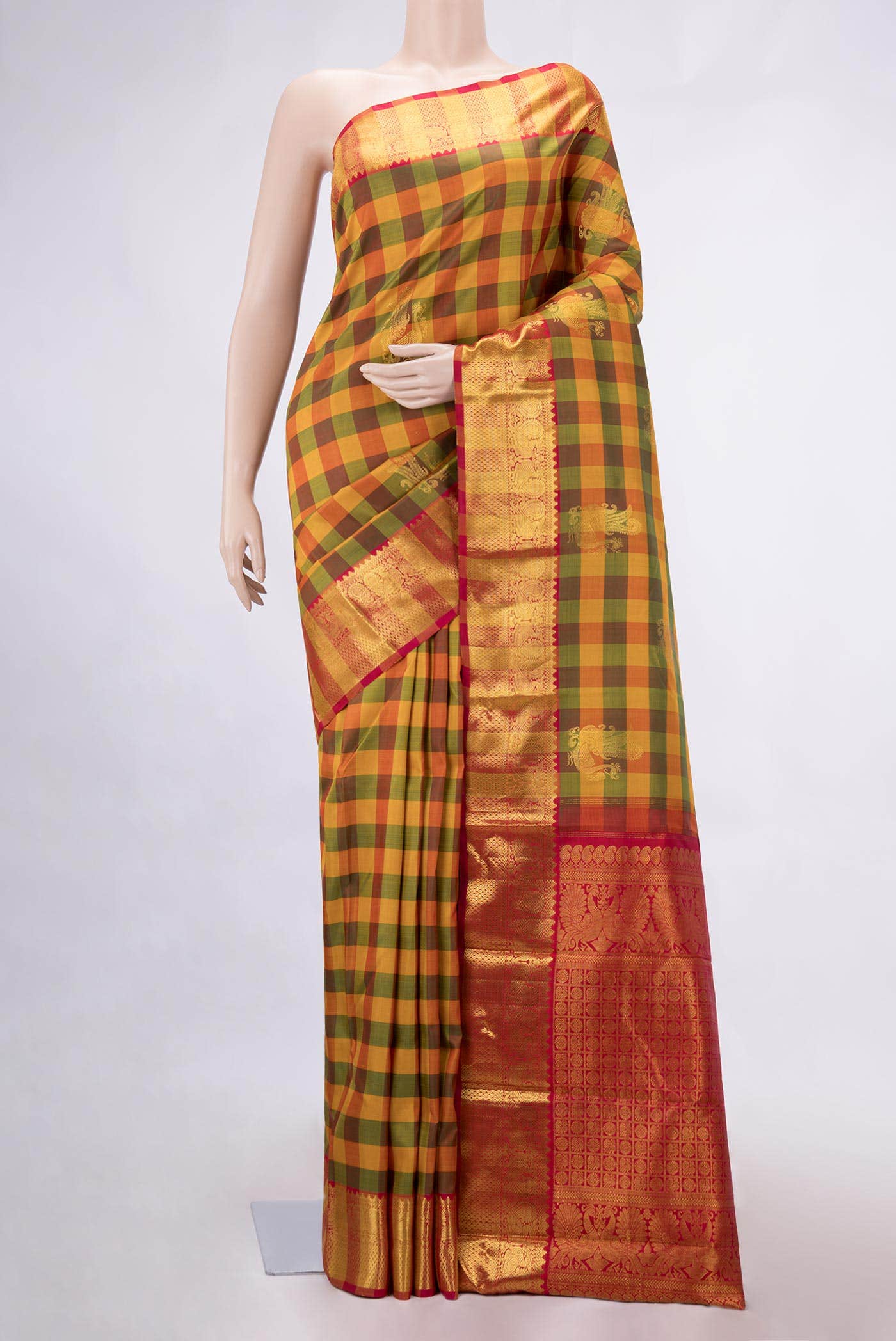 Pure Silk Pure Zari Multi Kanjivaram Saree