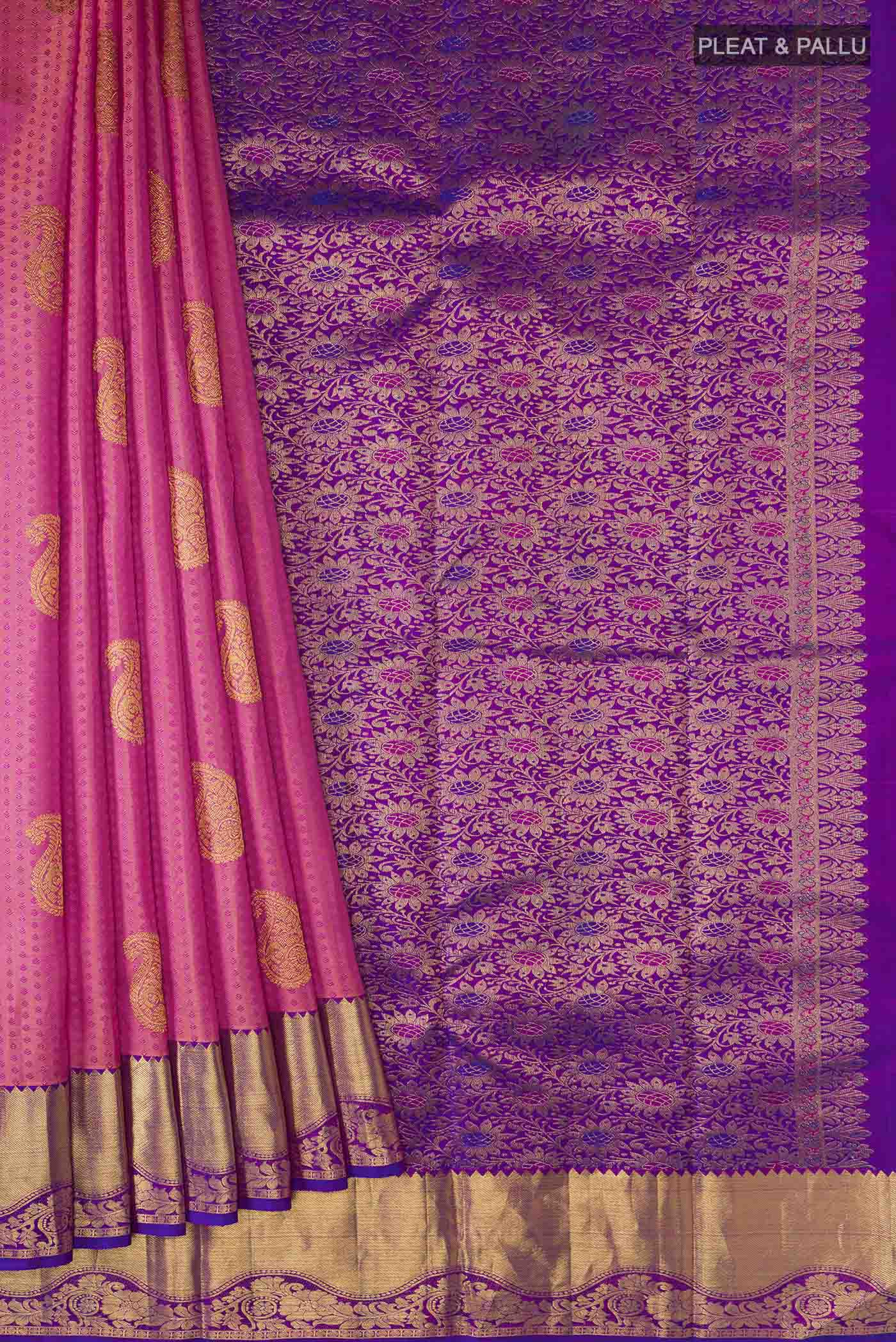 Multicolor Kanchipuram Silk Saree - Image 4