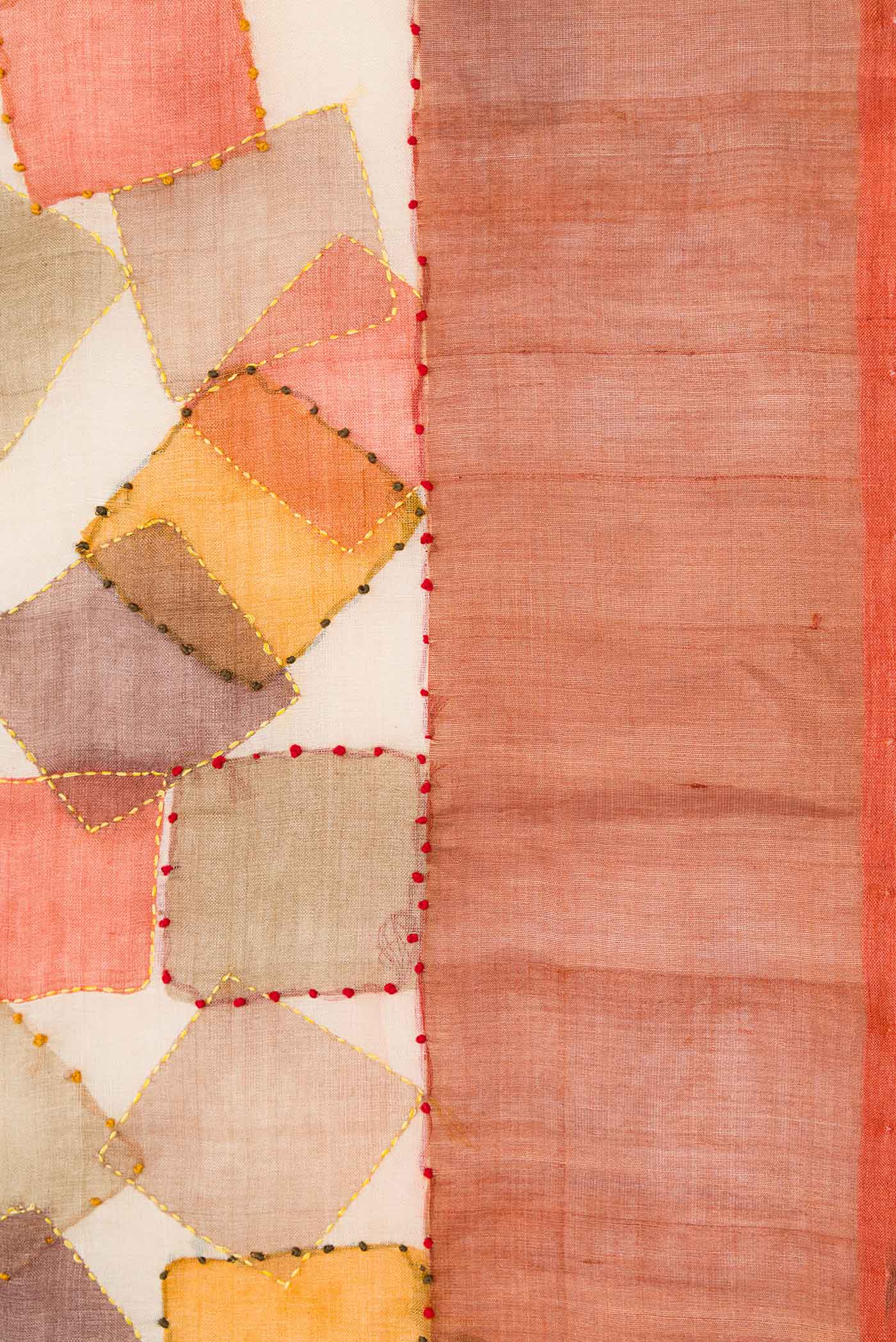 Mustard and Off White Color Tussar Silk Saree - Image 3