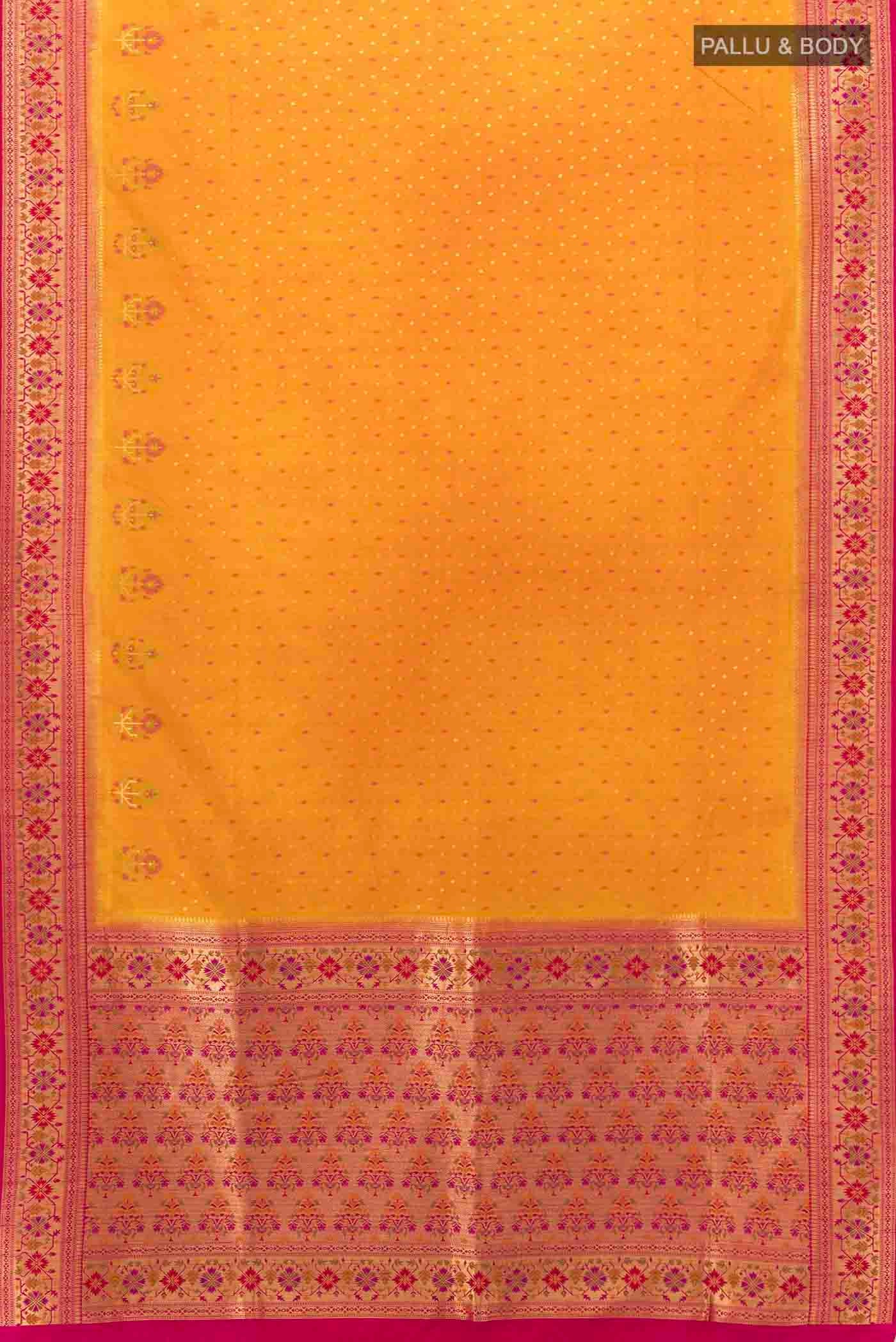 Yellow Blended Art Silk Saree - Image 5