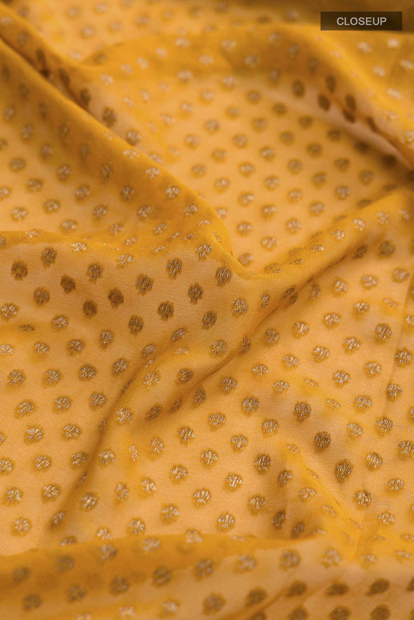 Mustard Banarasi Georgette Saree - Image 2