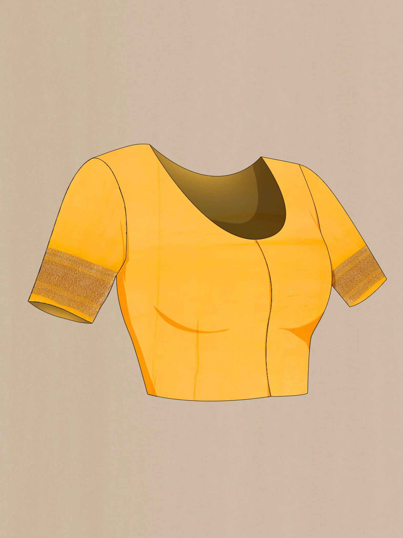 Yellow Banarasi Georgette Saree - Image 4
